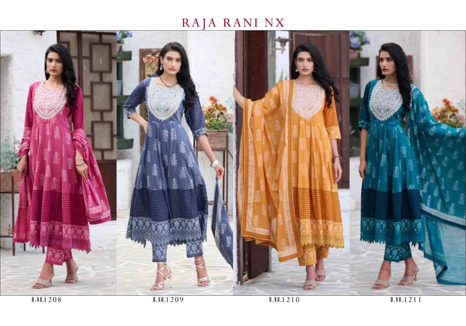 Raja Rani Nx By Fashid Wholesale 1208 To 1211 Series Beautiful Festive Suits Colorful Stylish Fancy Casual Wear & Ethnic Wear Cotton Digital Print Dresses At Wholesale Price