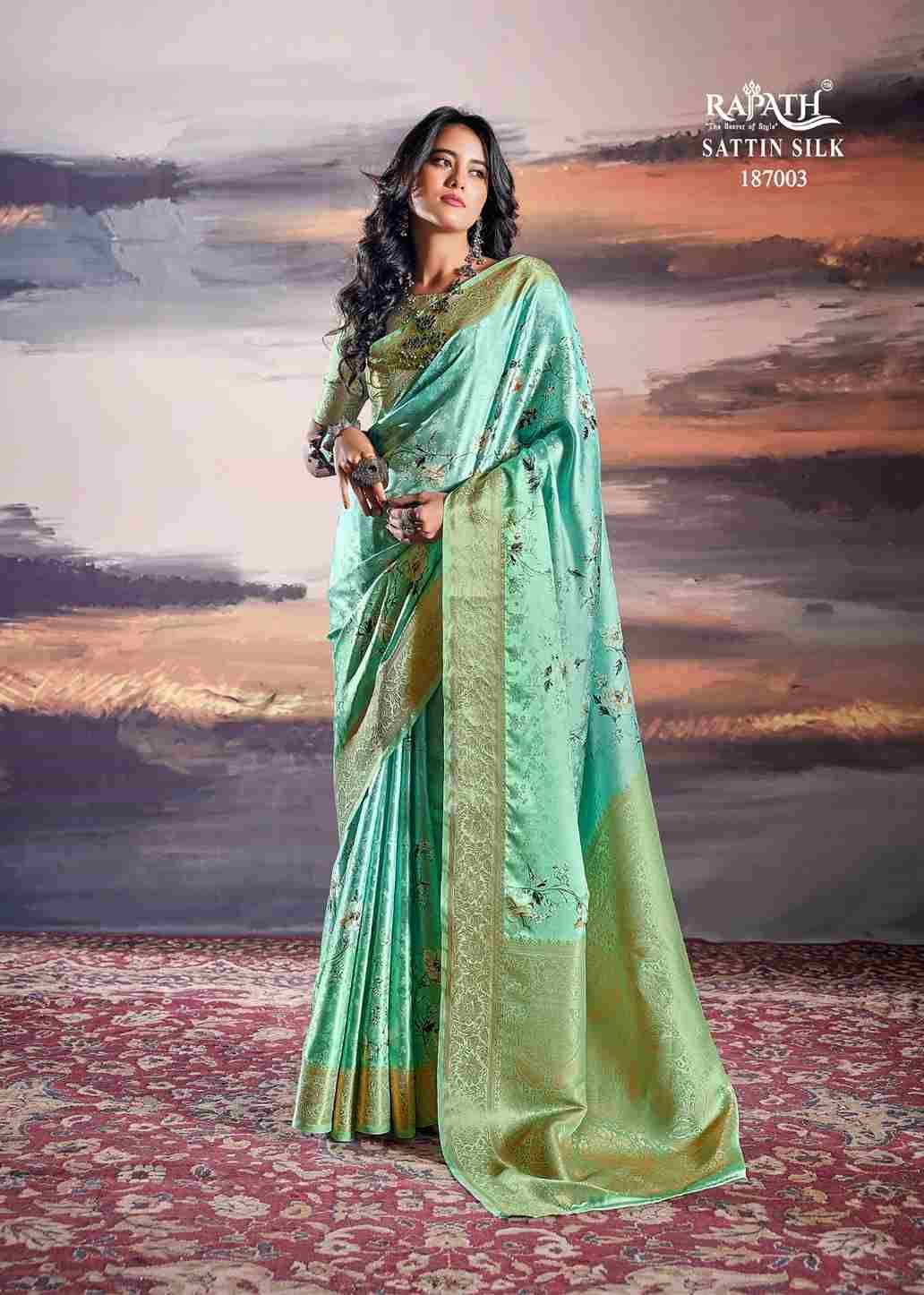 Pratishtha By Rajpath 187001 To 187006 Series Indian Traditional Wear Collection Beautiful Stylish Fancy Colorful Party Wear & Occasional Wear Pure Satin Sarees At Wholesale Price