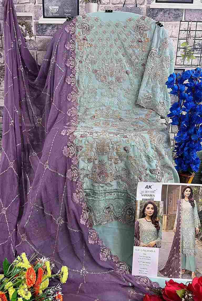 Samaira 4049 Colours By Al Khushbu 4049-A To 4049-D Series Beautiful Stylish Pakistani Suits Fancy Colorful Casual Wear & Ethnic Wear & Ready To Wear Faux Georgette Embroidery Dresses At Wholesale Price