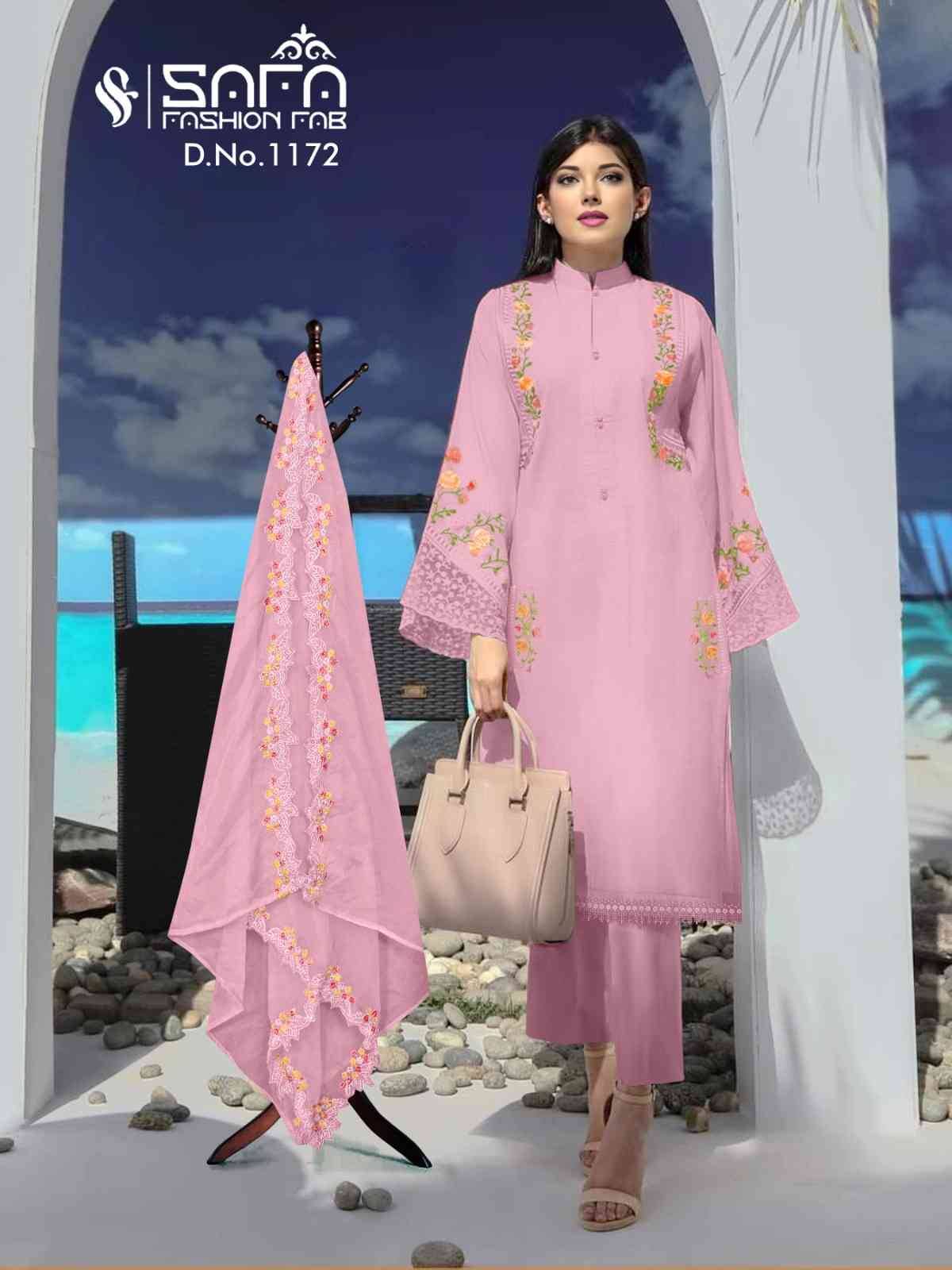 Safa 1172 Colours By Safa Fashion 1172-A To 1172-C Series Beautiful Pakistani Suits Stylish Fancy Colorful Casual Wear & Ethnic Wear Georgette Embroidered Dresses At Wholesale Price