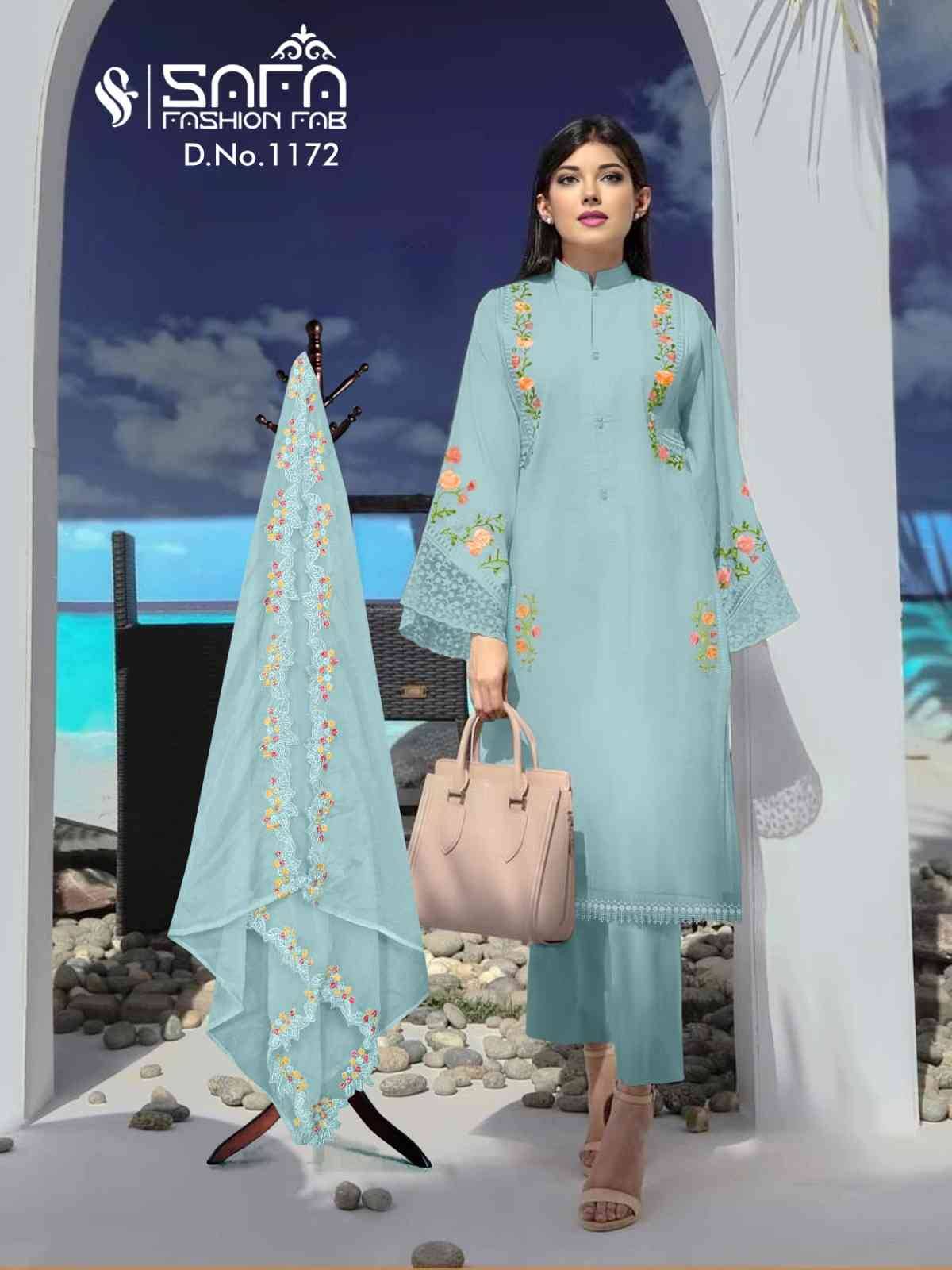 Safa 1172 Colours By Safa Fashion 1172-A To 1172-C Series Beautiful Pakistani Suits Stylish Fancy Colorful Casual Wear & Ethnic Wear Georgette Embroidered Dresses At Wholesale Price
