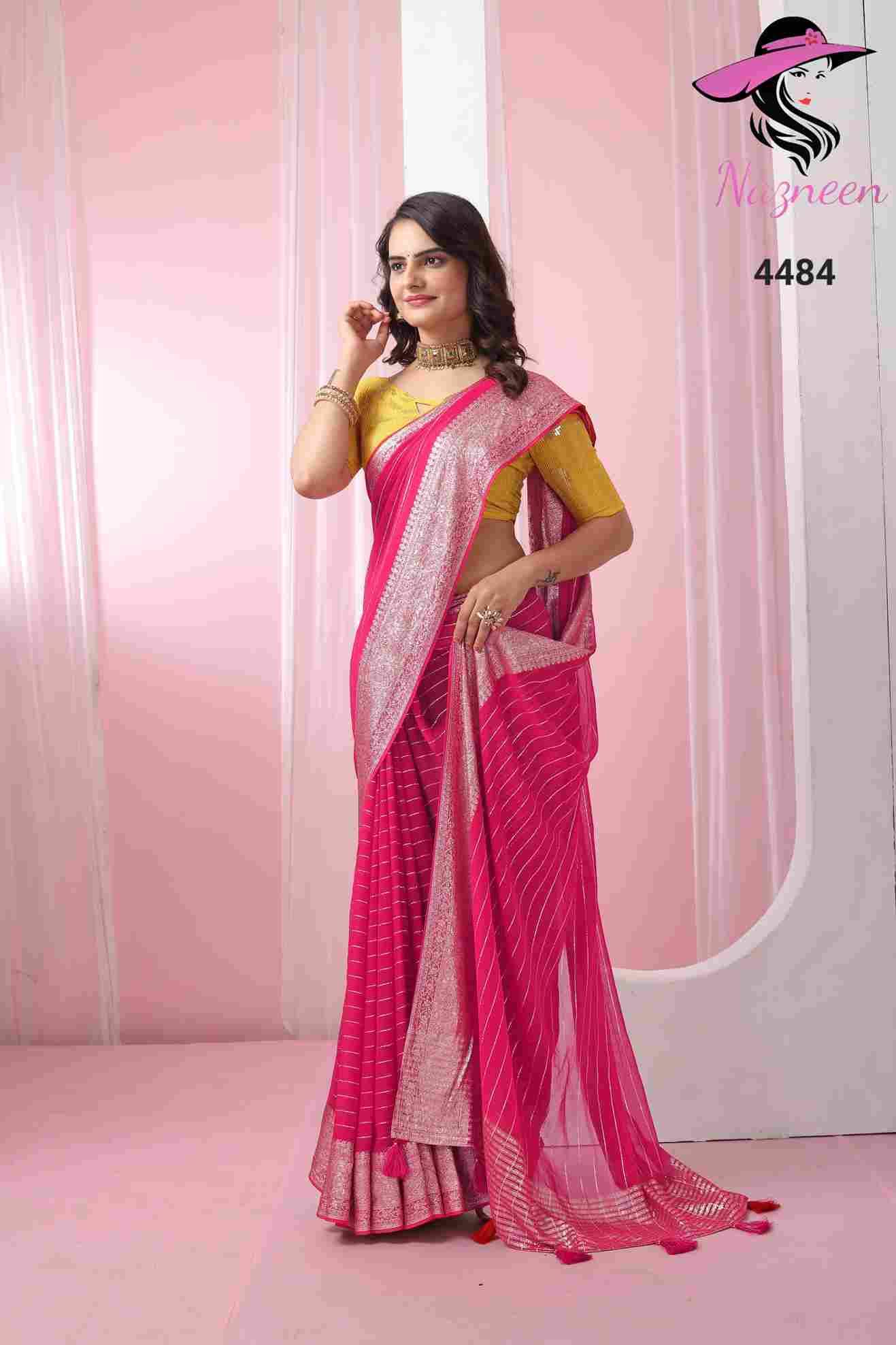 Chapai By Nazneen 4481 To 4486 Series Indian Traditional Wear Collection Beautiful Stylish Fancy Colorful Party Wear & Occasional Wear Viscose Georgette Sarees At Wholesale Price