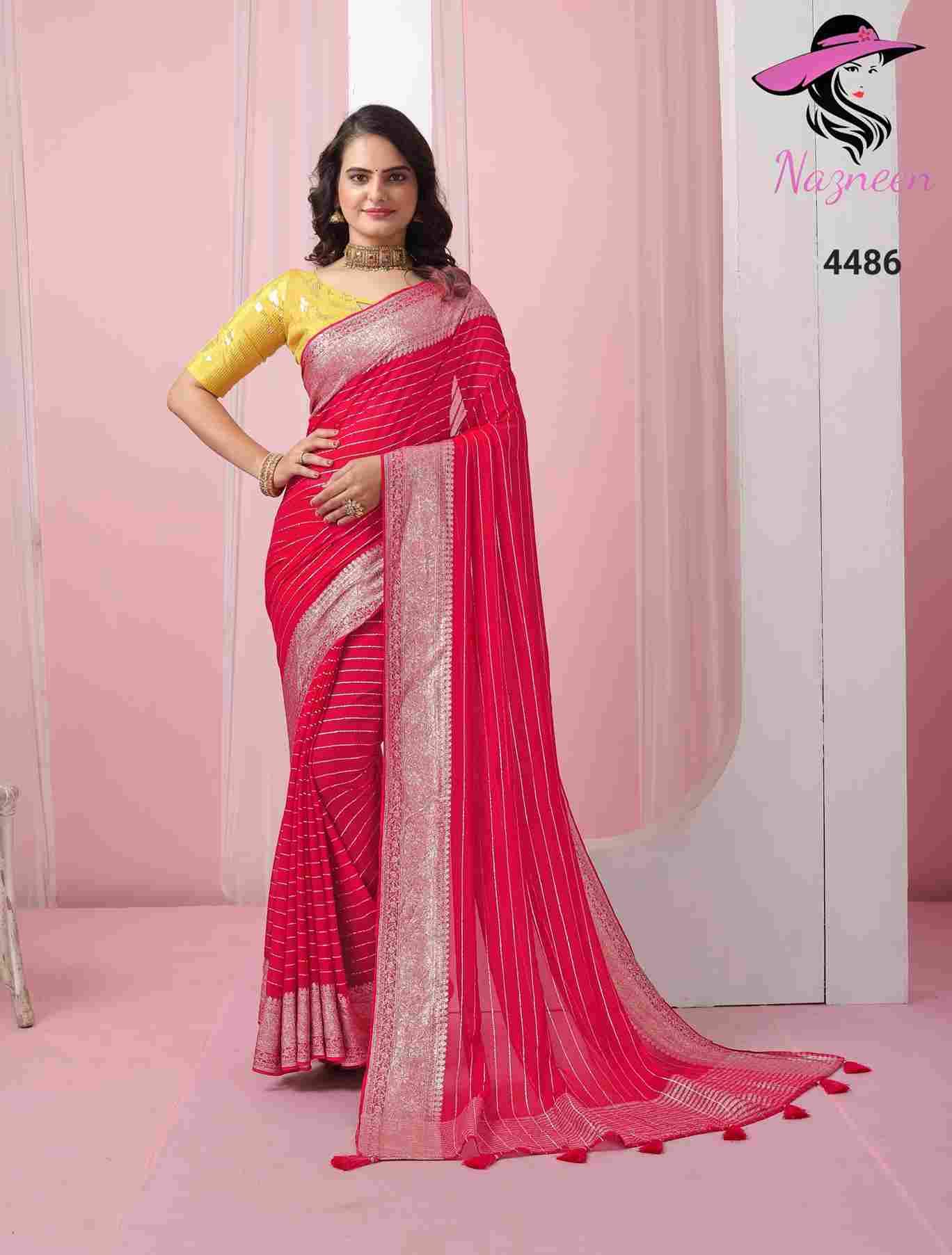 Chapai By Nazneen 4481 To 4486 Series Indian Traditional Wear Collection Beautiful Stylish Fancy Colorful Party Wear & Occasional Wear Viscose Georgette Sarees At Wholesale Price