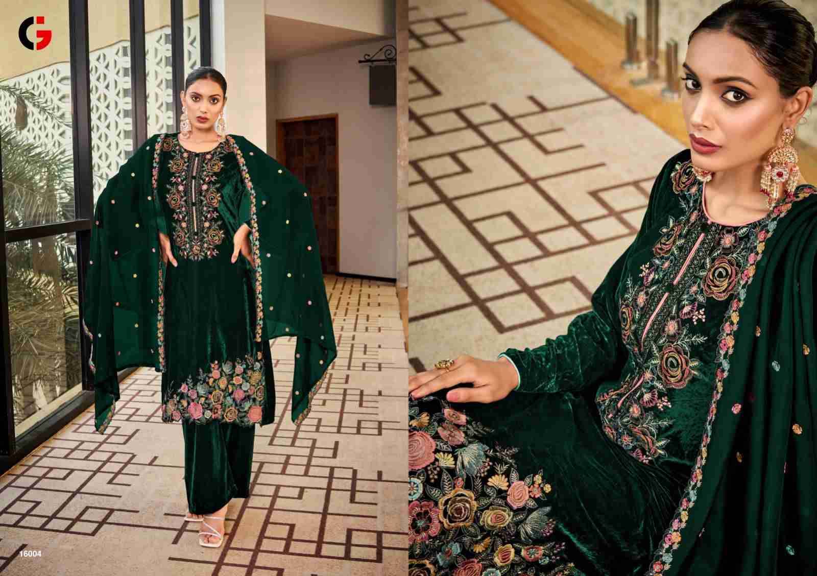Ek-Noor By Gull Jee 16001 To 16004 Series Beautiful Festive Suits Stylish Fancy Colorful Party Wear & Occasional Wear Velvet Embroidered Dresses At Wholesale Price