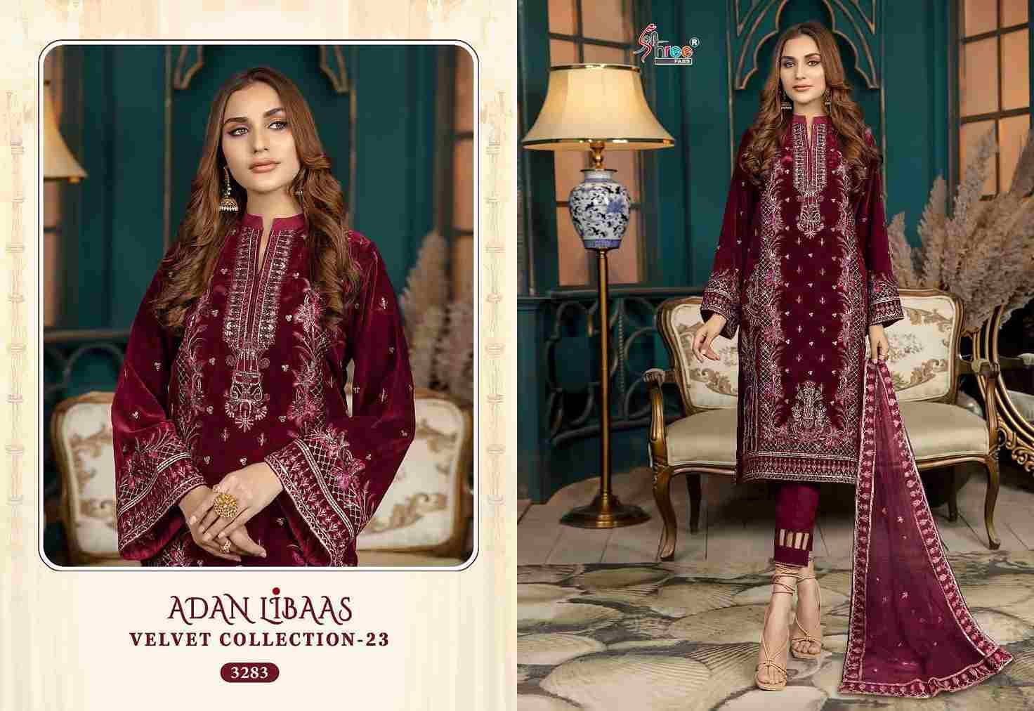 Adan Libaas Velvet Collection-23 By Shree Fabs 3280 To 3285 Series Pakistani Suits Beautiful Fancy Colorful Stylish Party Wear & Occasional Wear Pure Velvet Embroidery Dresses At Wholesale Price