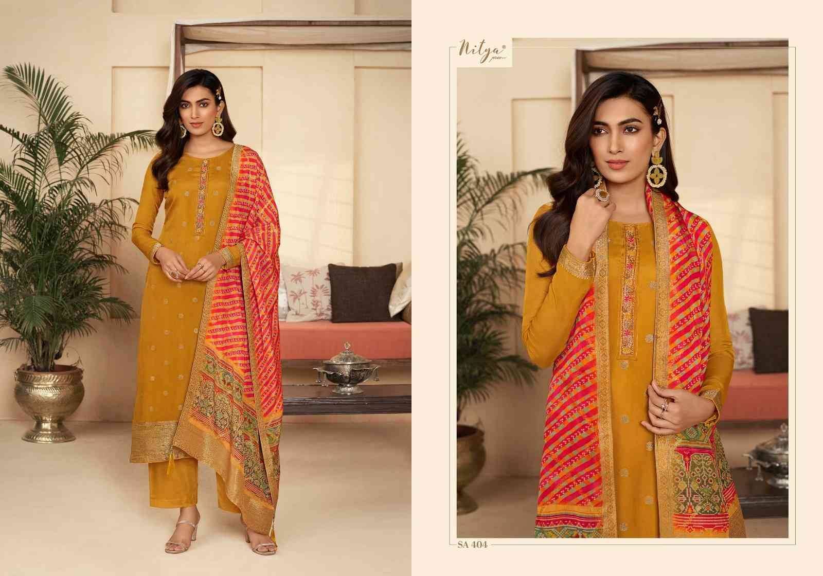 Sairaa Vol-4 By Lt Fabrics 401 To 406 Series Beautiful Stylish Festive Suits Fancy Colorful Casual Wear & Ethnic Wear & Ready To Wear Organza Jacqaurd With Work Dresses At Wholesale Price