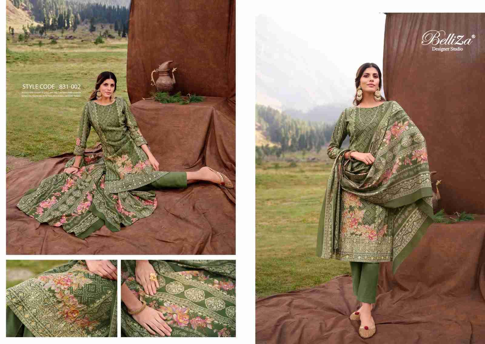 Khwaab By Belliza 831-001 To 831-008 Series Beautiful Stylish Festive Suits Fancy Colorful Casual Wear & Ethnic Wear & Ready To Wear Pure Viscose Muslin Print With Work Dresses At Wholesale Price