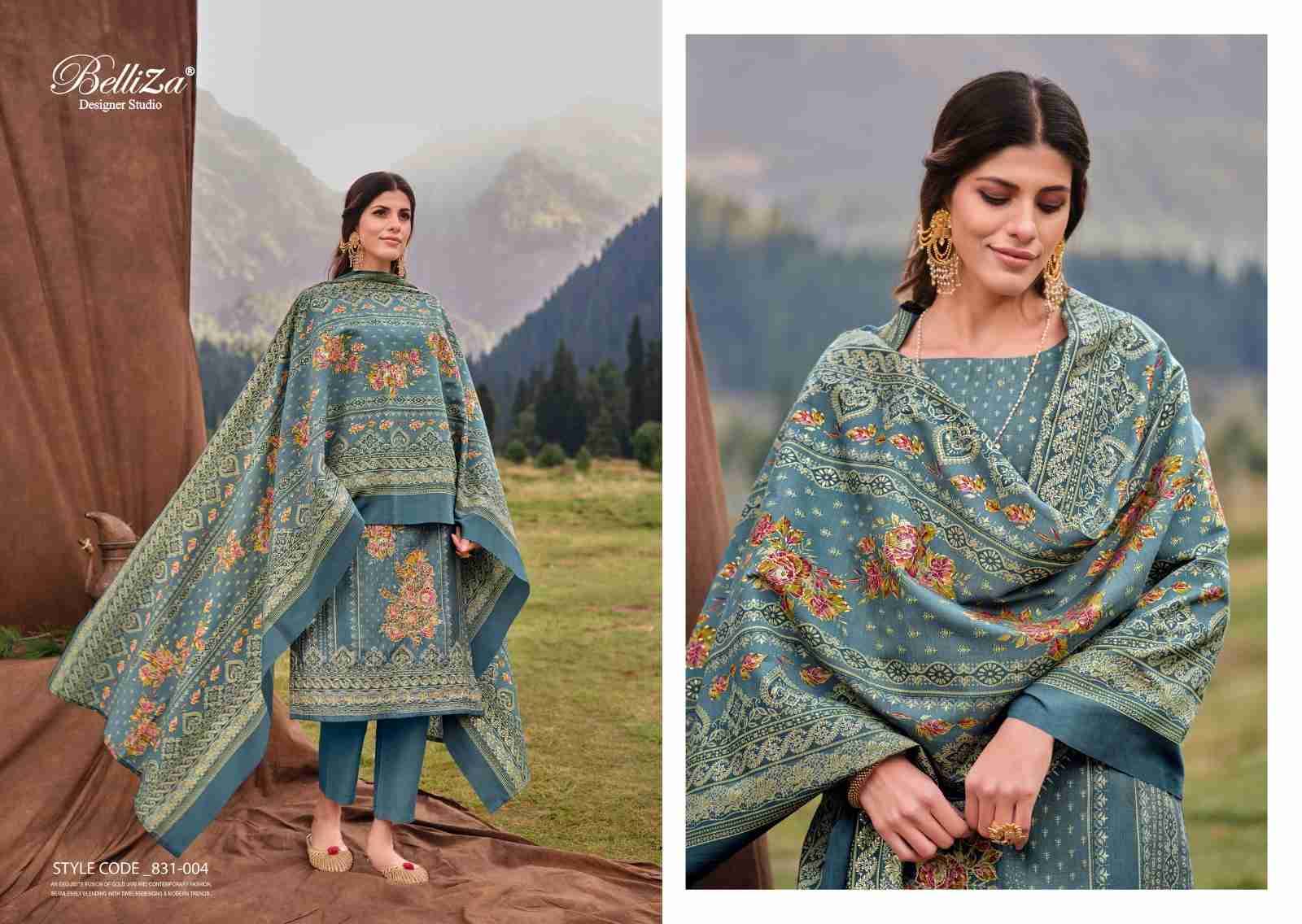 Khwaab By Belliza 831-001 To 831-008 Series Beautiful Stylish Festive Suits Fancy Colorful Casual Wear & Ethnic Wear & Ready To Wear Pure Viscose Muslin Print With Work Dresses At Wholesale Price