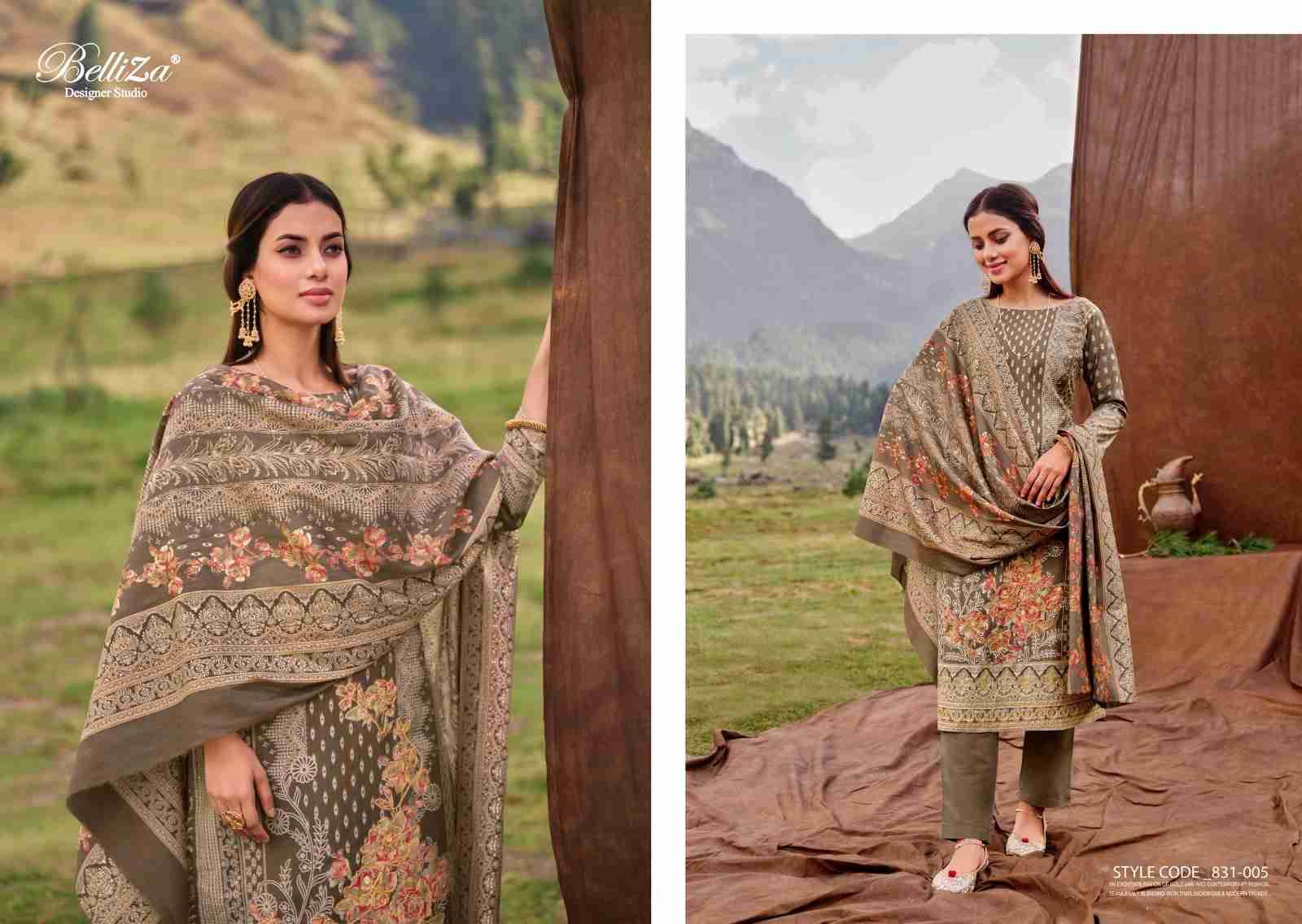 Khwaab By Belliza 831-001 To 831-008 Series Beautiful Stylish Festive Suits Fancy Colorful Casual Wear & Ethnic Wear & Ready To Wear Pure Viscose Muslin Print With Work Dresses At Wholesale Price