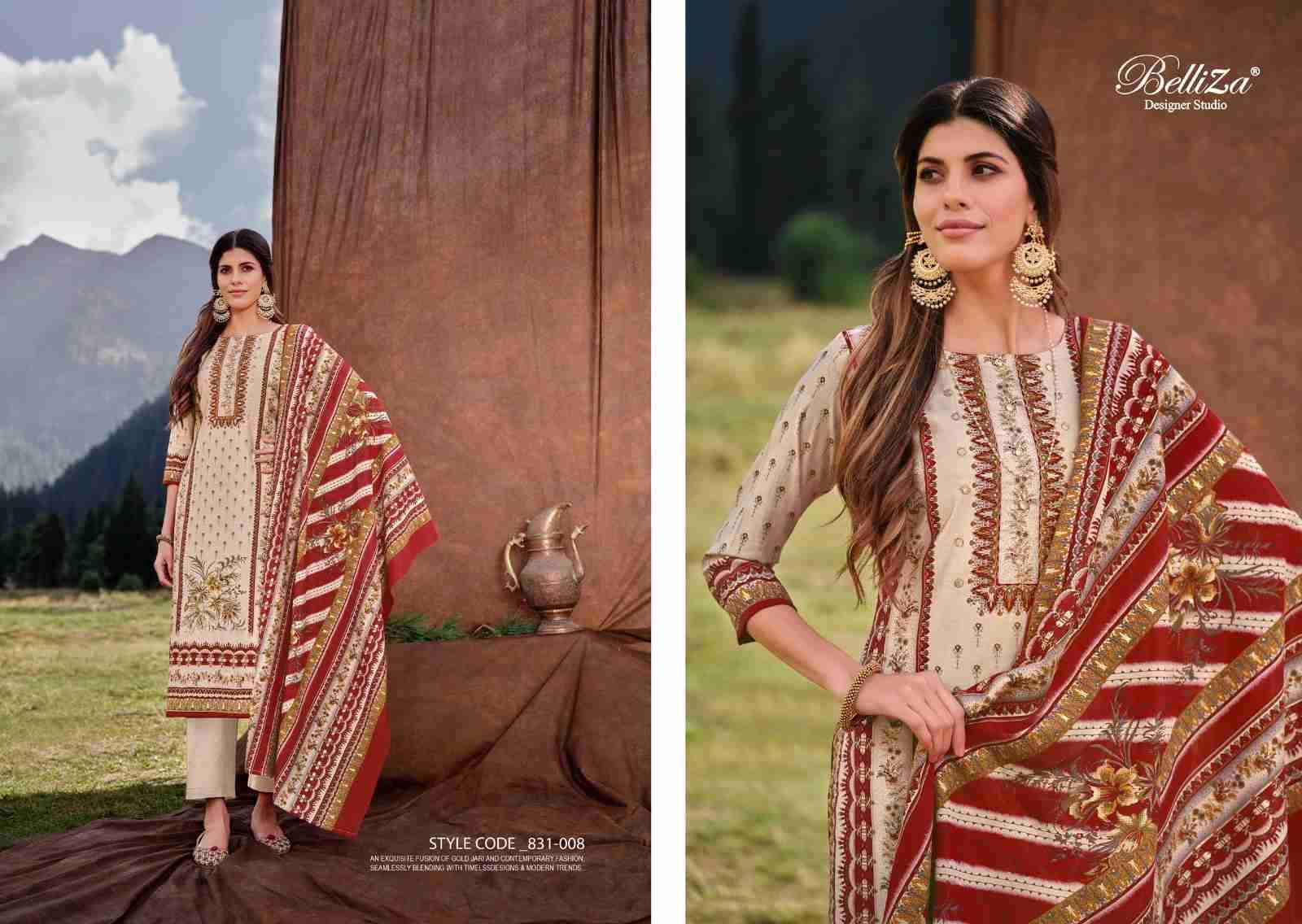 Khwaab By Belliza 831-001 To 831-008 Series Beautiful Stylish Festive Suits Fancy Colorful Casual Wear & Ethnic Wear & Ready To Wear Pure Viscose Muslin Print With Work Dresses At Wholesale Price