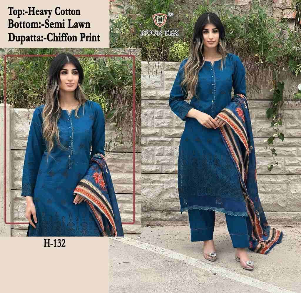 Hoor Tex Hit Design H-132 By Hoor Tex Designer Pakistani Suits Collection Beautiful Stylish Fancy Colorful Party Wear & Occasional Wear Heavy Cotton Dresses At Wholesale Price