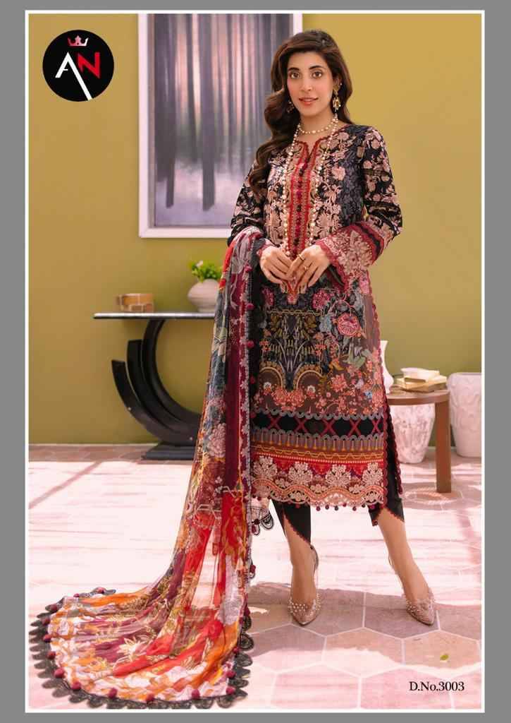 Asifa Nabeel Luxury Cotton Collection Vol-3 By Fashid Wholesale 3001 To 3008 Series Beautiful Suits Stylish Colorful Fancy Casual Wear & Ethnic Wear Cotton Print Dresses At Wholesale Price