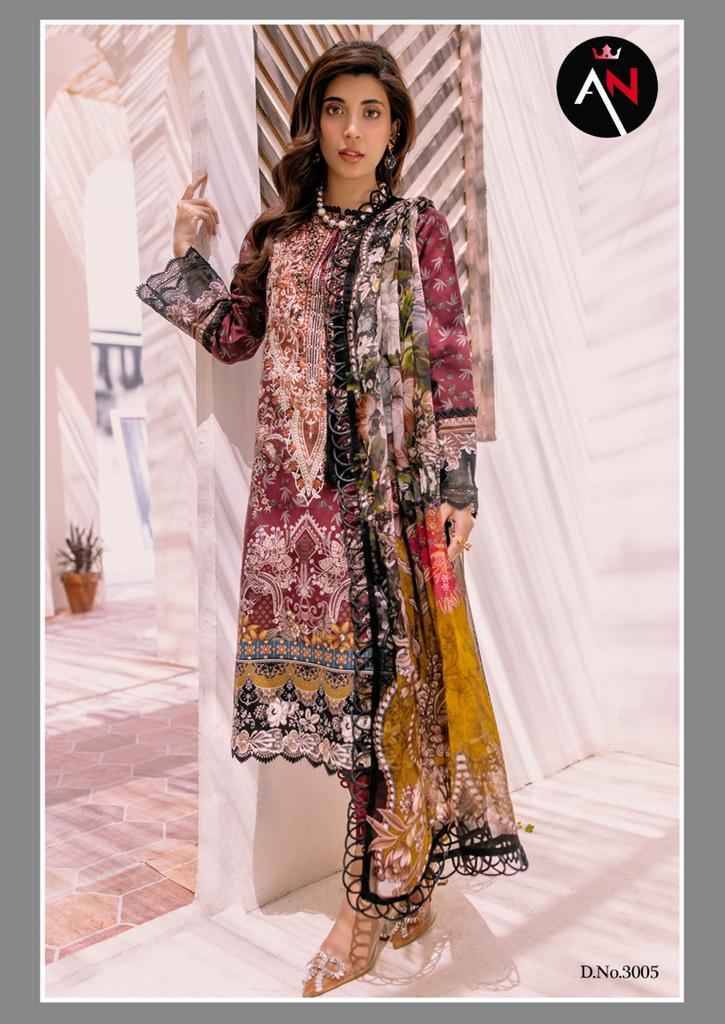 Asifa Nabeel Luxury Cotton Collection Vol-3 By Fashid Wholesale 3001 To 3008 Series Beautiful Suits Stylish Colorful Fancy Casual Wear & Ethnic Wear Cotton Print Dresses At Wholesale Price