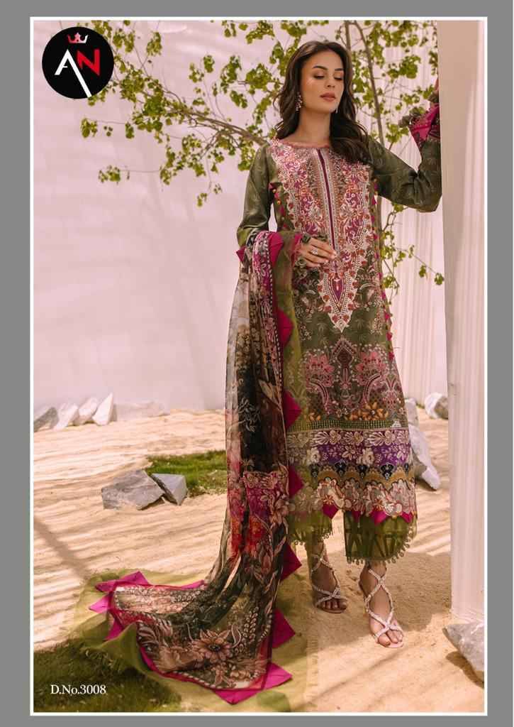 Asifa Nabeel Luxury Cotton Collection Vol-3 By Fashid Wholesale 3001 To 3008 Series Beautiful Suits Stylish Colorful Fancy Casual Wear & Ethnic Wear Cotton Print Dresses At Wholesale Price