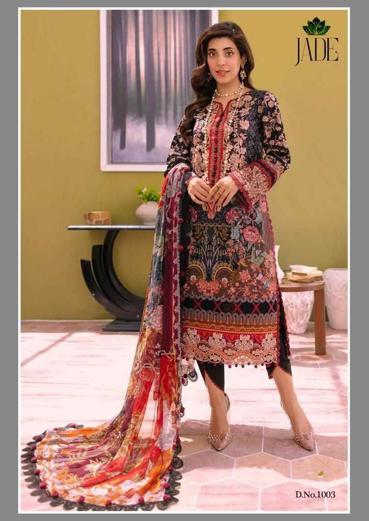 Jade Vol-1 By Jade 1001 To 1008 Series Beautiful Suits Stylish Colorful Fancy Casual Wear & Ethnic Wear Cotton Print Dresses At Wholesale Price