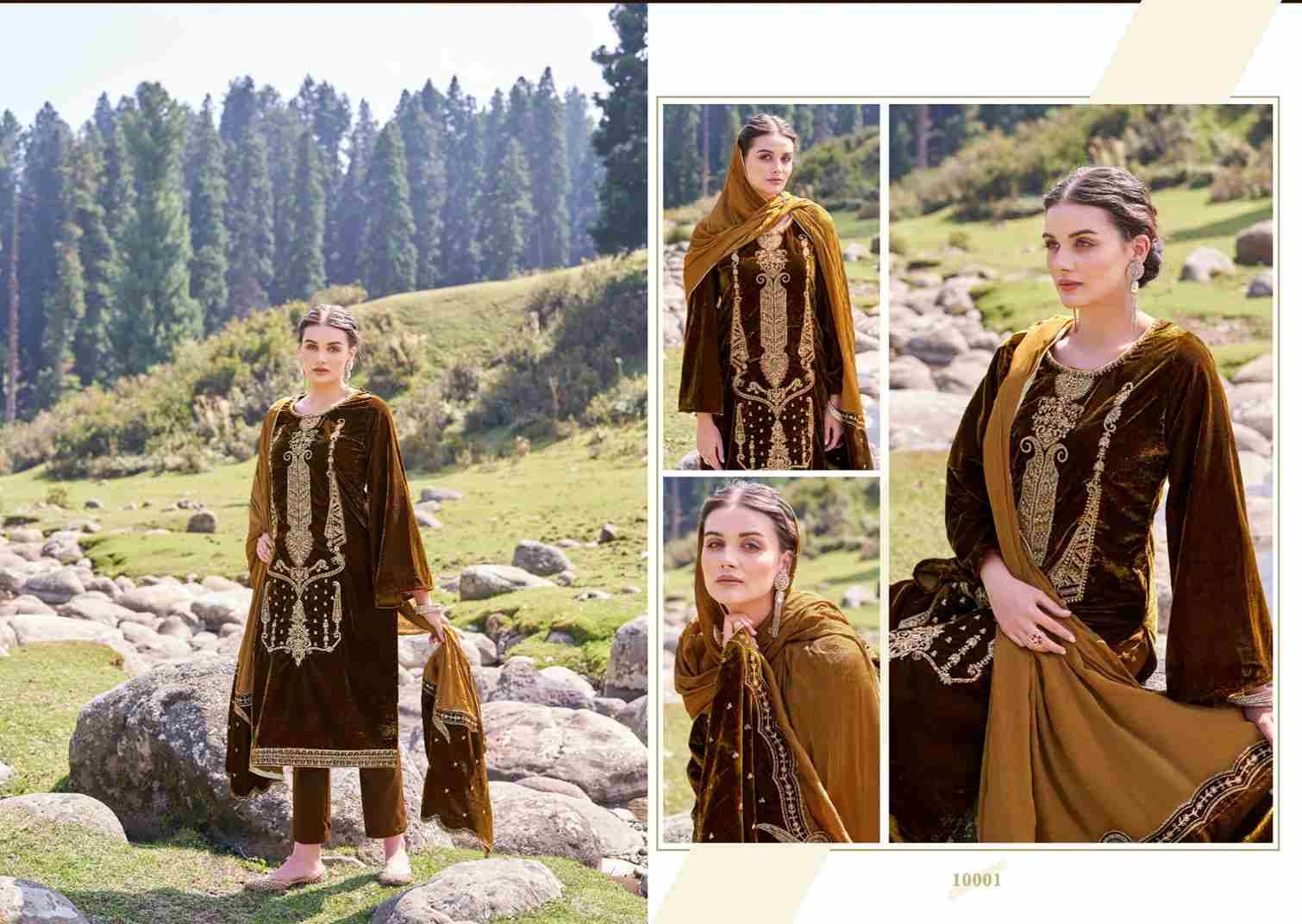 Jashn-E-Azeem By Zsm 10001 To 10006 Series Beautiful Festive Suits Stylish Fancy Colorful Party Wear & Occasional Wear Pure Velvet Embroidered Dresses At Wholesale Price