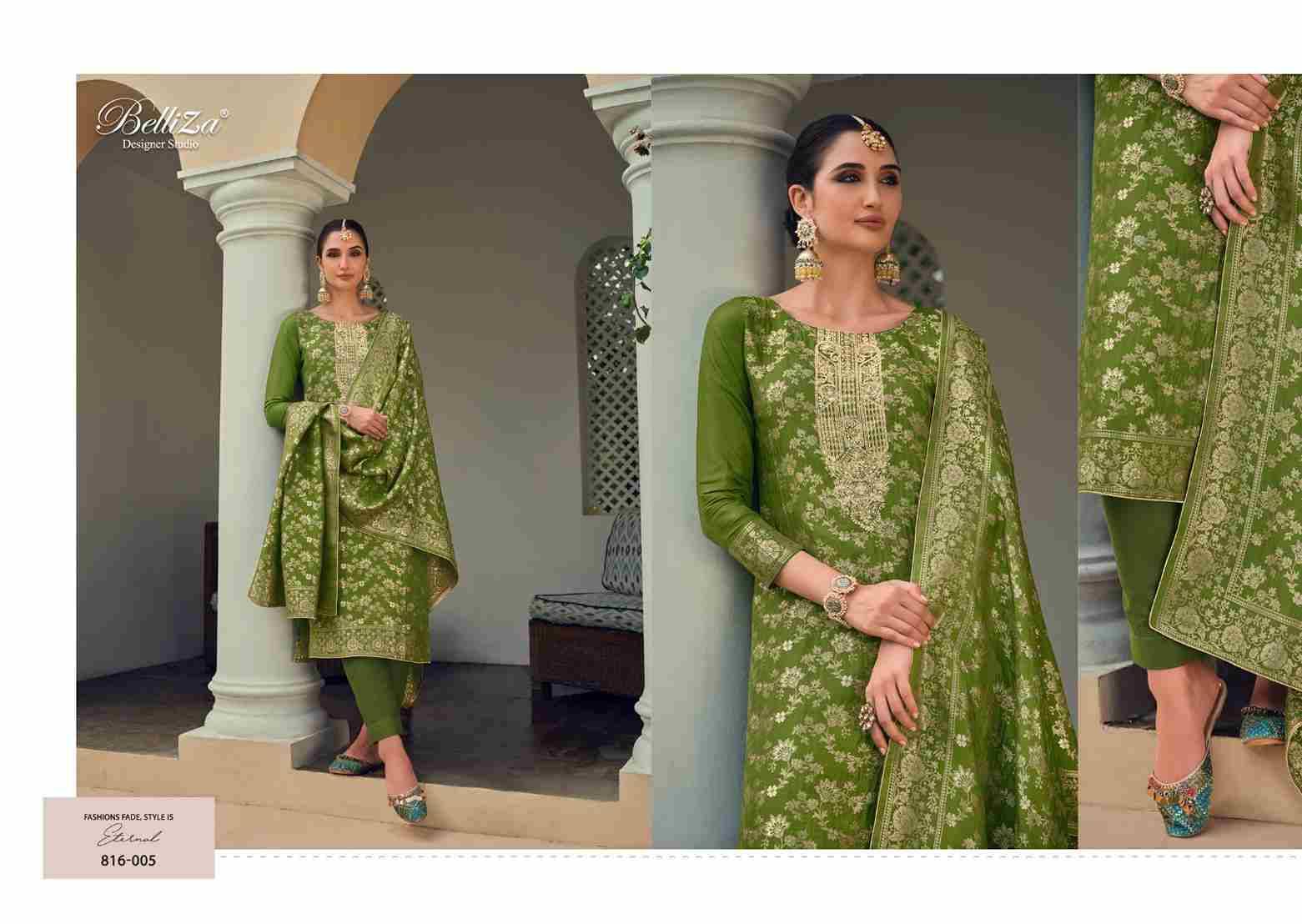 Lashkara By Belliza 816-001 To 816-006 Series Beautiful Suits Stylish Colorful Fancy Casual Wear & Ethnic Wear Pure Viscose Dola Jacqaurd Print Dresses At Wholesale Price