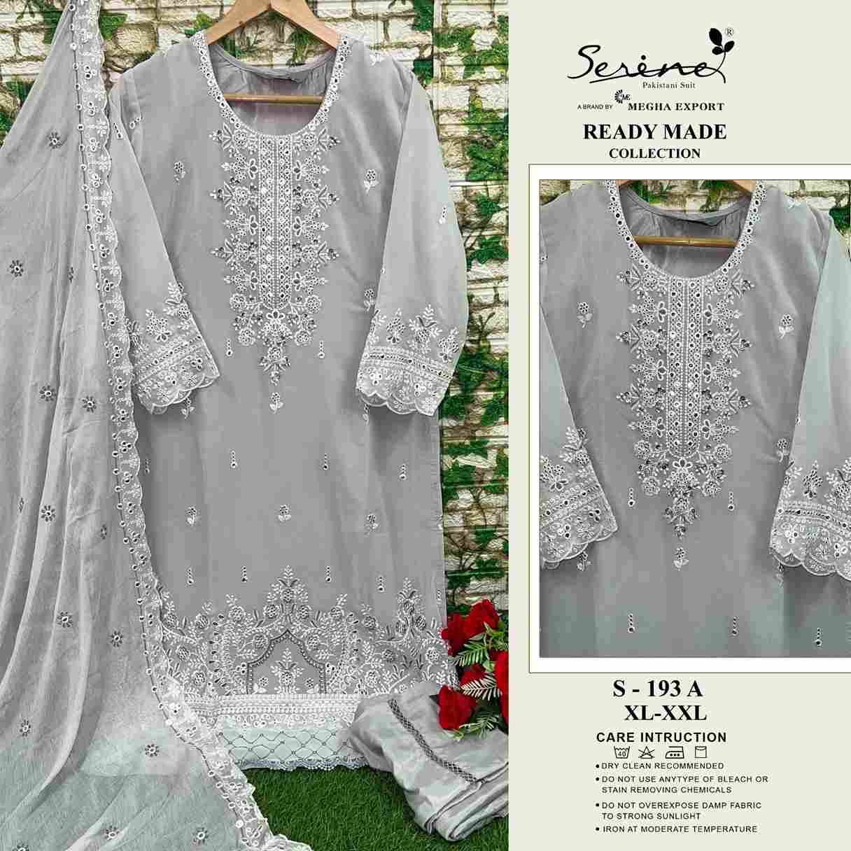 Serene Hit Design S-193 Colours By Serene S-193-A To S-193-D Series Pakistani Suits Beautiful Fancy Colorful Stylish Party Wear & Occasional Wear Organza With Work Dresses At Wholesale Price