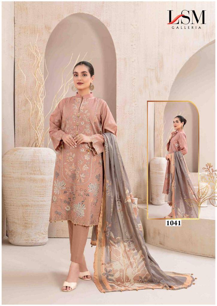 Parian Dream Vol-5 By Lsm Galleria 1041 To 1046 Series Beautiful Festive Suits Stylish Fancy Colorful Casual Wear & Ethnic Wear Pure Lawn Print Dresses At Wholesale Price