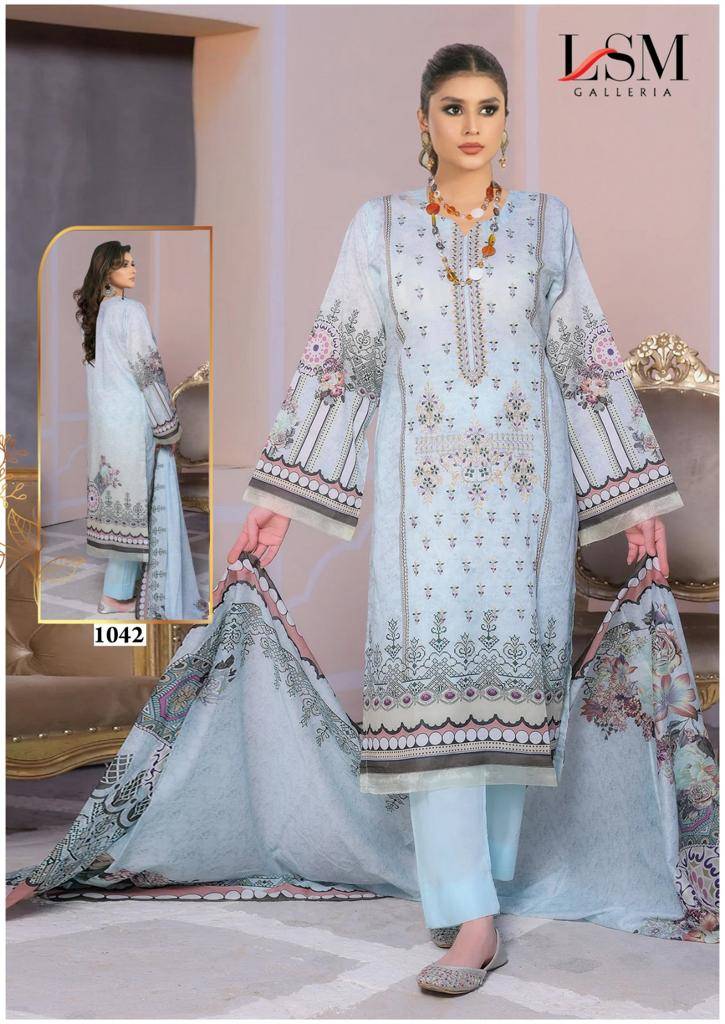 Parian Dream Vol-5 By Lsm Galleria 1041 To 1046 Series Beautiful Festive Suits Stylish Fancy Colorful Casual Wear & Ethnic Wear Pure Lawn Print Dresses At Wholesale Price