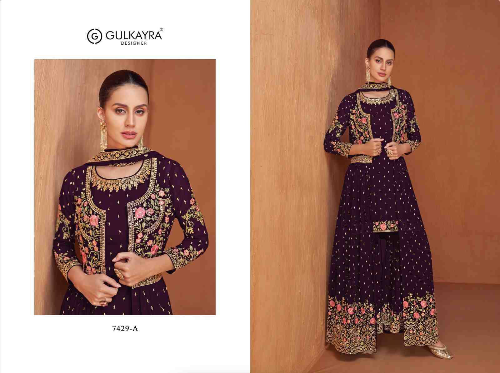 Jasmeen By Gulkayra Designer 7429-A To 7429-D Series Designer Festive Suits Beautiful Fancy Colorful Stylish Party Wear & Occasional Wear Georgette Embroidered Dresses At Wholesale Price