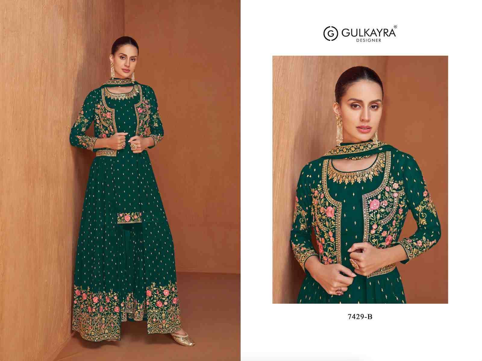 Jasmeen By Gulkayra Designer 7429-A To 7429-D Series Designer Festive Suits Beautiful Fancy Colorful Stylish Party Wear & Occasional Wear Georgette Embroidered Dresses At Wholesale Price