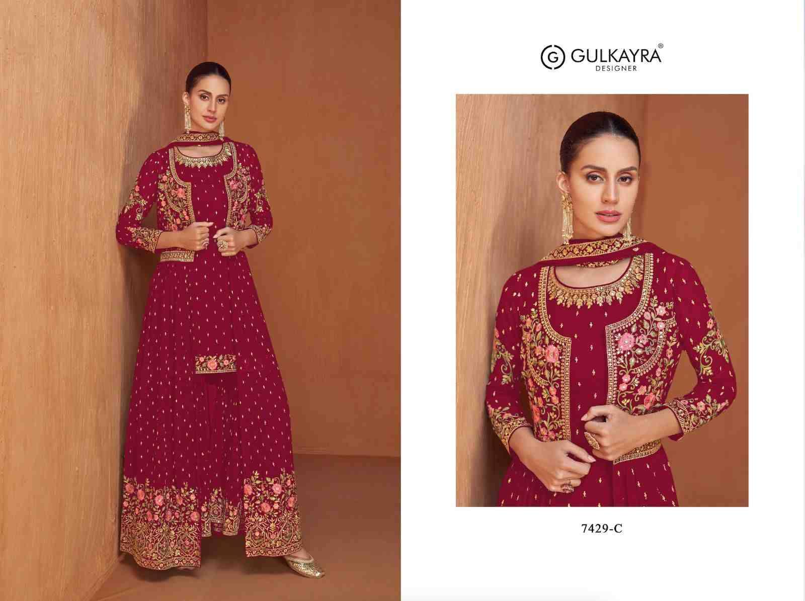 Jasmeen By Gulkayra Designer 7429-A To 7429-D Series Designer Festive Suits Beautiful Fancy Colorful Stylish Party Wear & Occasional Wear Georgette Embroidered Dresses At Wholesale Price
