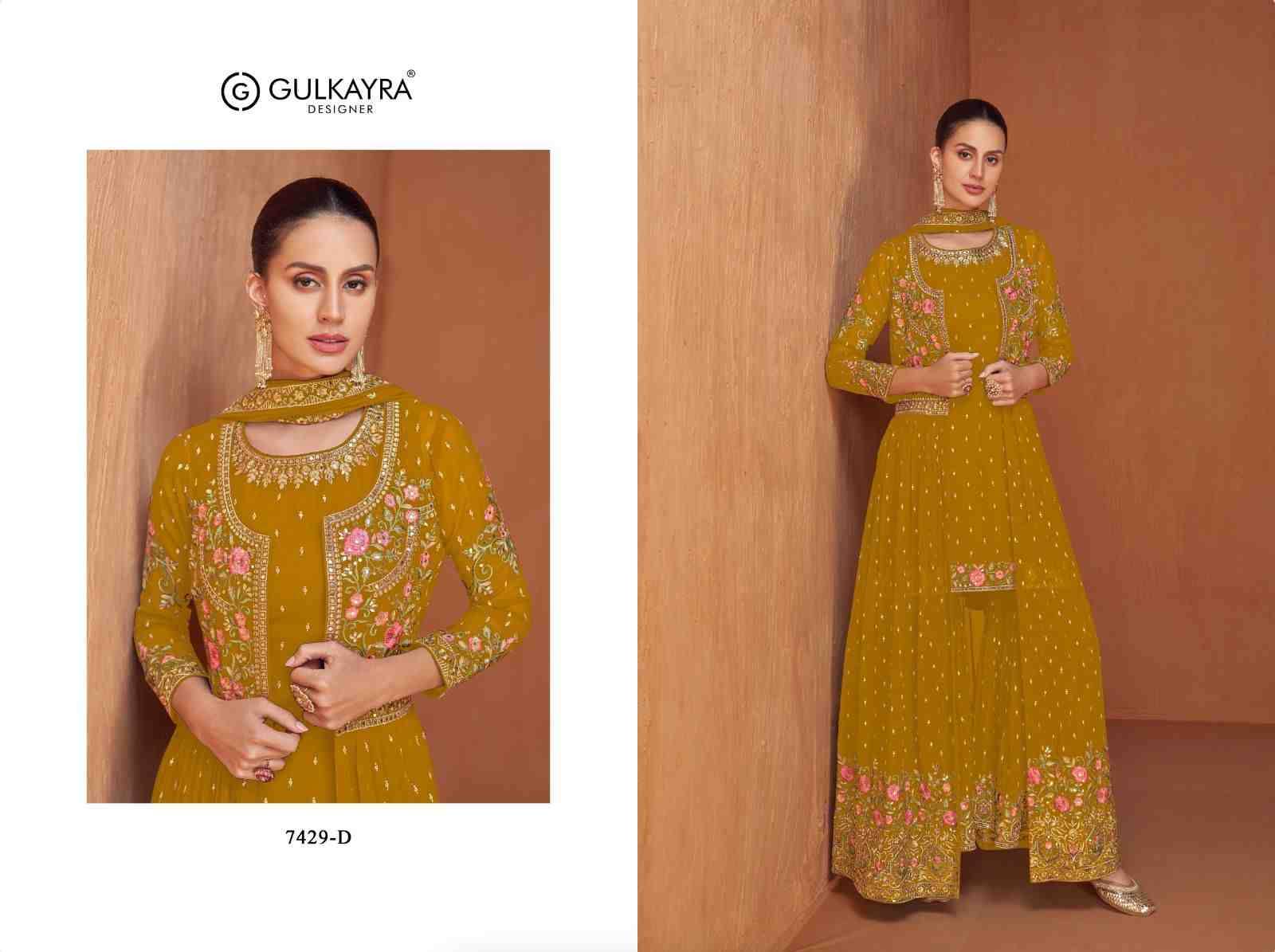 Jasmeen By Gulkayra Designer 7429-A To 7429-D Series Designer Festive Suits Beautiful Fancy Colorful Stylish Party Wear & Occasional Wear Georgette Embroidered Dresses At Wholesale Price