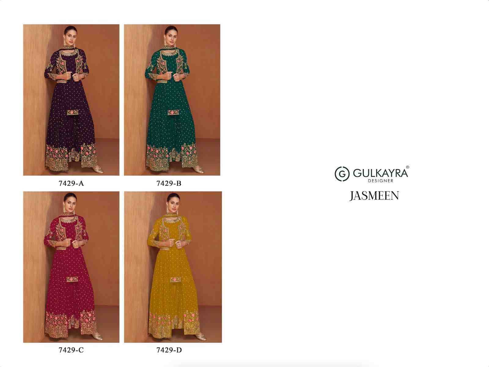 Jasmeen By Gulkayra Designer 7429-A To 7429-D Series Designer Festive Suits Beautiful Fancy Colorful Stylish Party Wear & Occasional Wear Georgette Embroidered Dresses At Wholesale Price