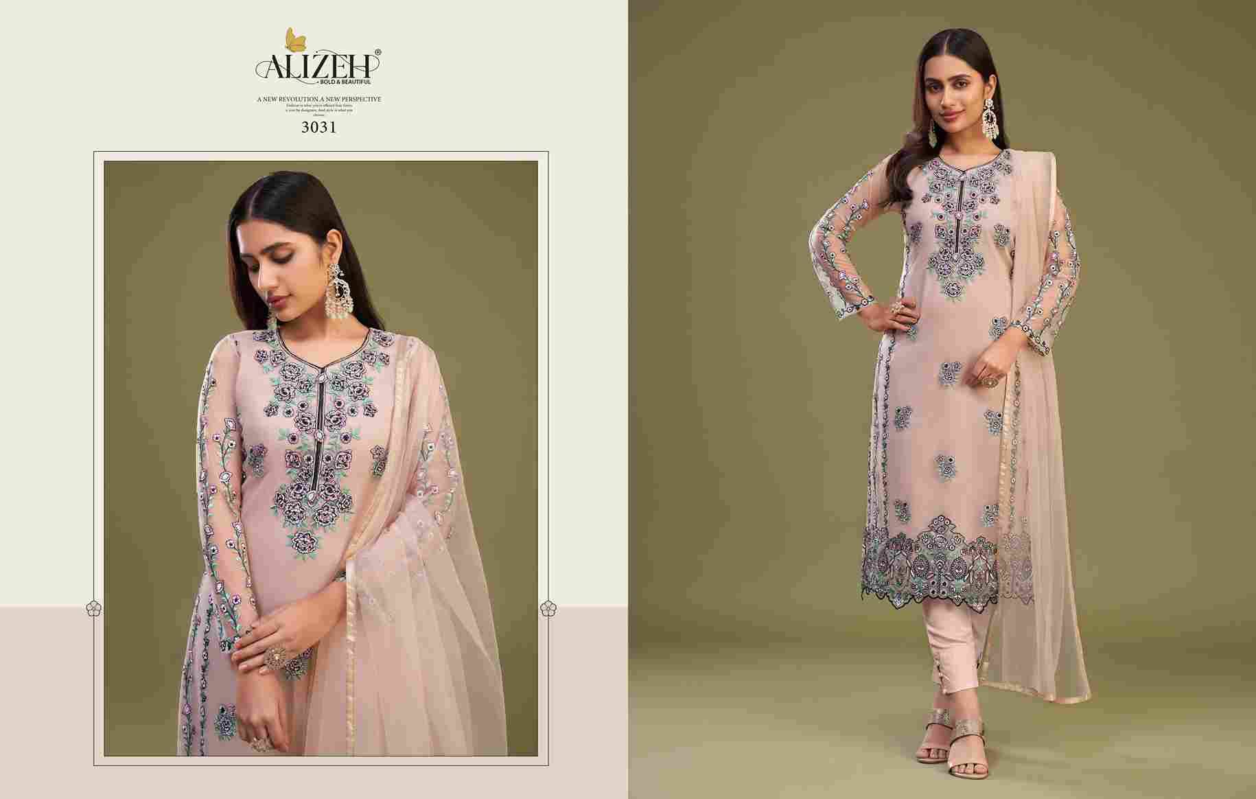 Almora Vol-8 By Alizeh 3030 To 3033 Series Beautiful Suits Colorful Stylish Fancy Casual Wear & Ethnic Wear Net Embroidered Dresses At Wholesale Price