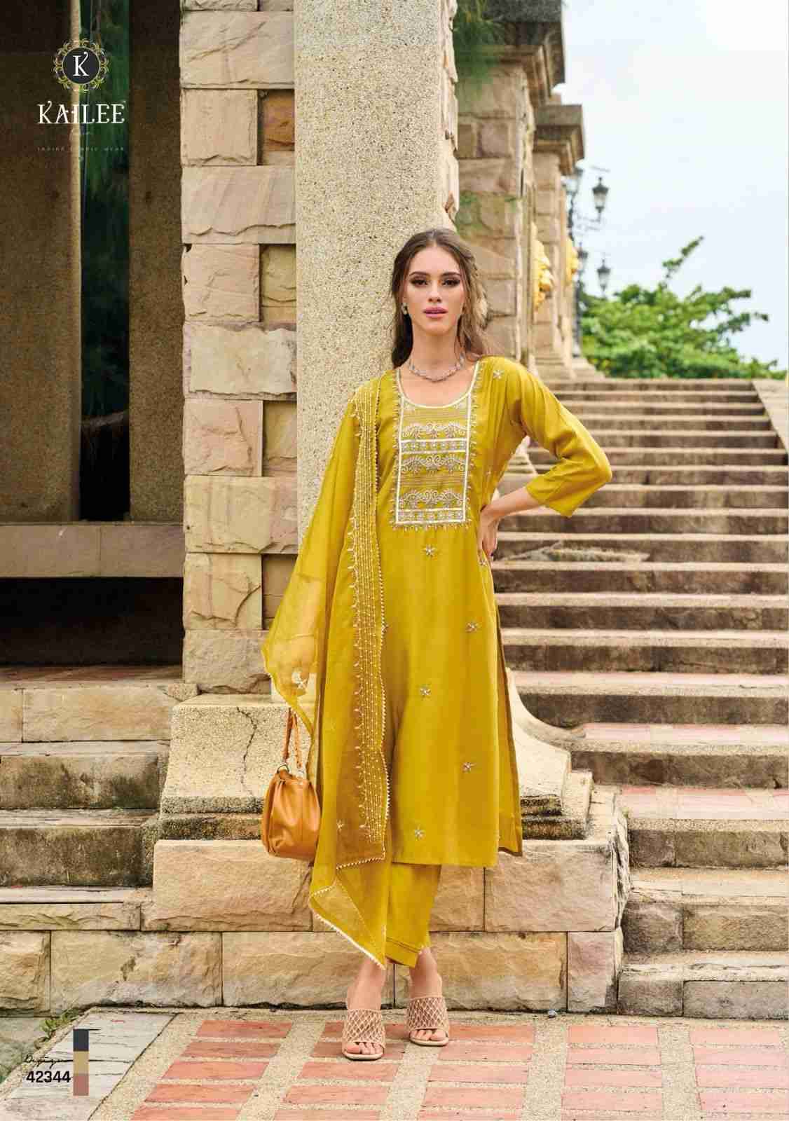Ehasaas By Kailee 42341 To 42346 Series Beautiful Festive Suits Colorful Stylish Fancy Casual Wear & Ethnic Wear Pure Viscose Silk With Work Dresses At Wholesale Price