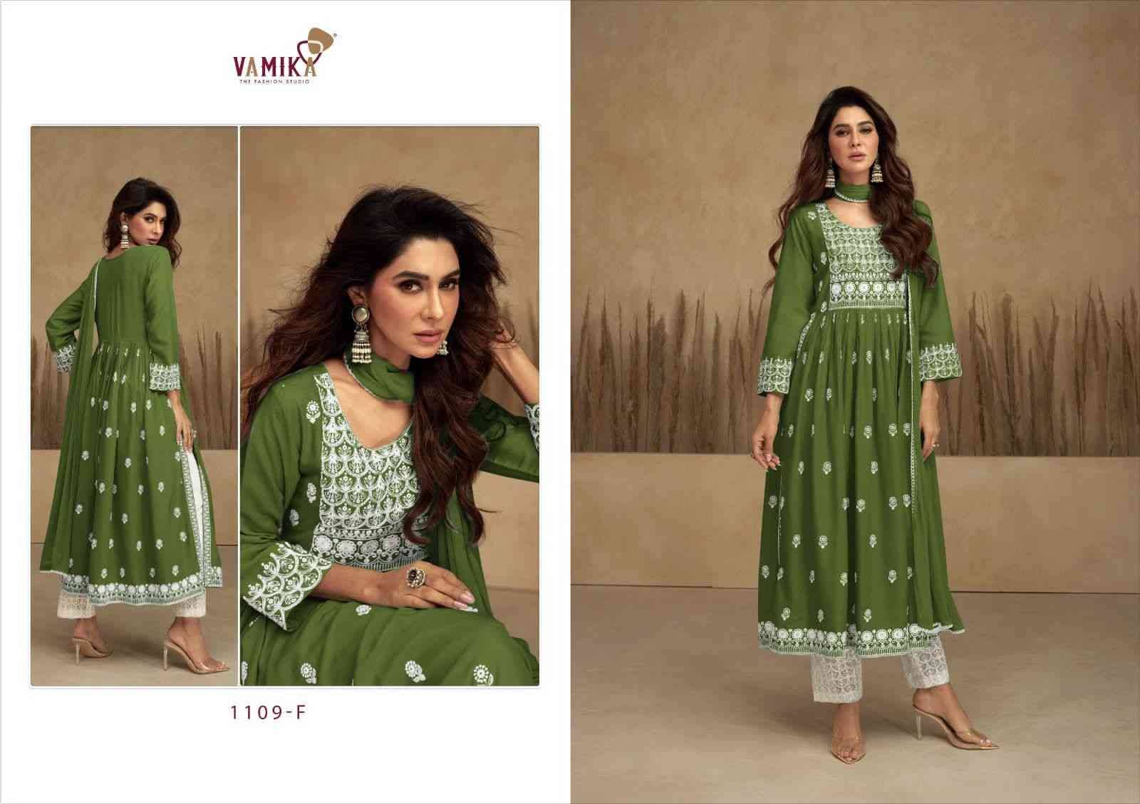 Aadhira Vol-7 Gold By Vamika 1109-F To 1109-J Series Beautiful Festive Suits Colorful Stylish Fancy Casual Wear & Ethnic Wear Pure Viscose Rayon Embroidery Dresses At Wholesale Price