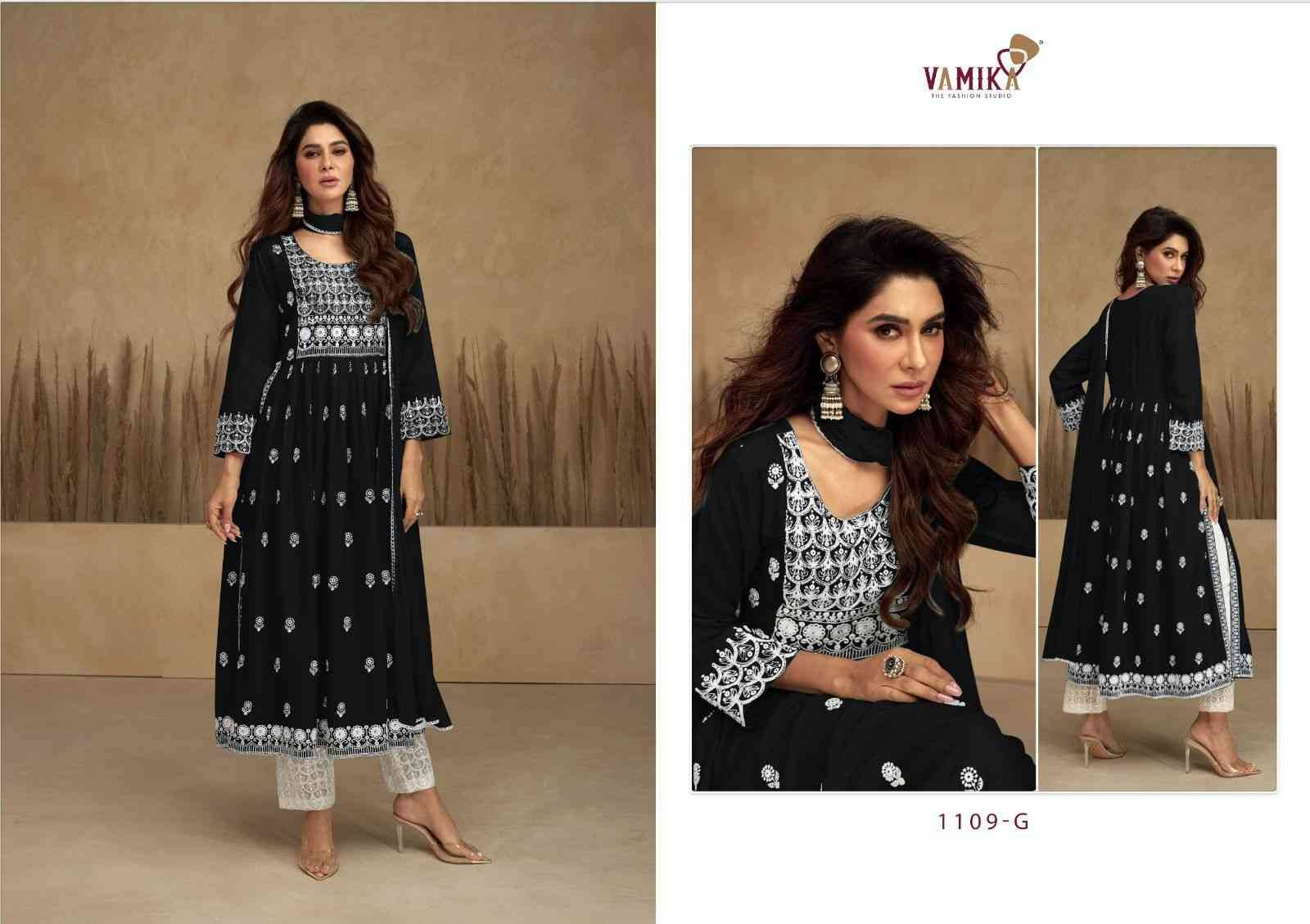 Aadhira Vol-7 Gold By Vamika 1109-F To 1109-J Series Beautiful Festive Suits Colorful Stylish Fancy Casual Wear & Ethnic Wear Pure Viscose Rayon Embroidery Dresses At Wholesale Price