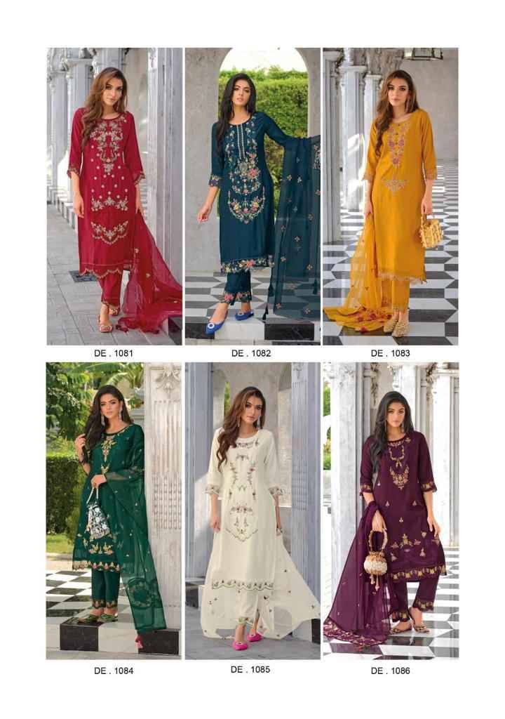 Inaayat By Lady Leela 1081 To 1086 Series Beautiful Festive Suits Colorful Stylish Fancy Casual Wear & Ethnic Wear Pure Viscose Embroidery Dresses At Wholesale Price