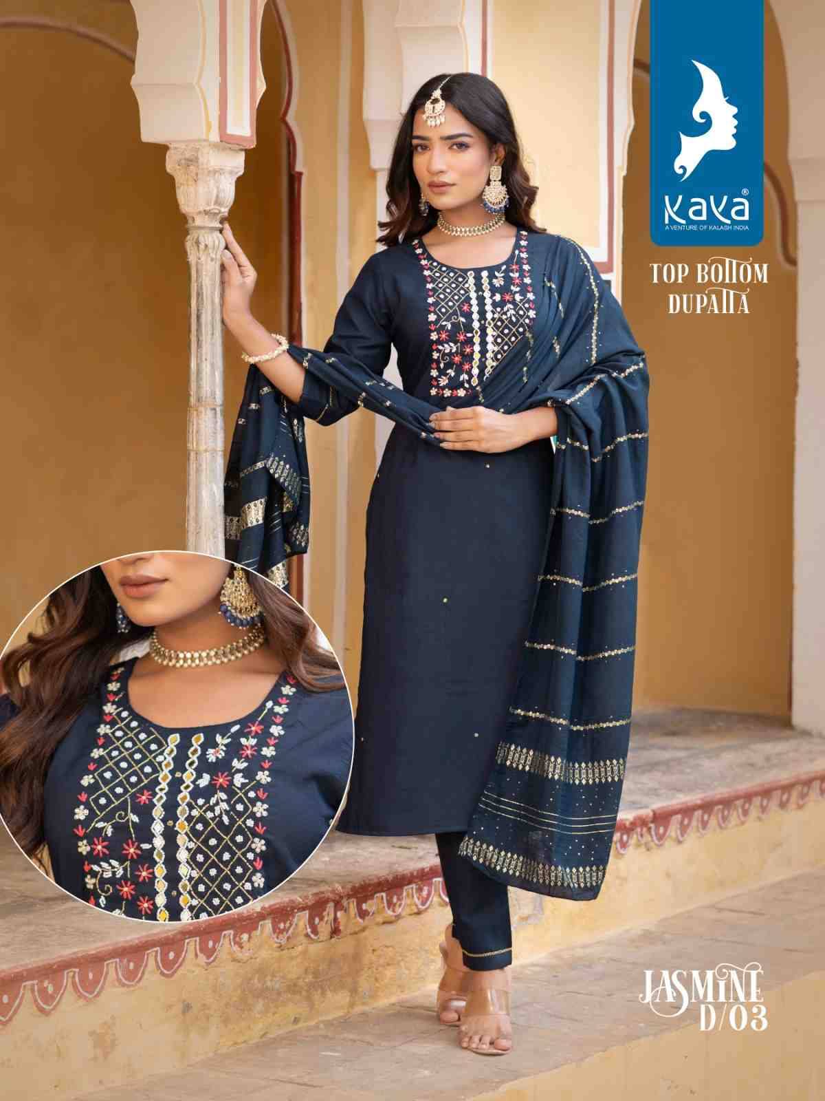 Jasmine By Kaya 01 To 06 Series Beautiful Festive Suits Colorful Stylish Fancy Casual Wear & Ethnic Wear Slub Silk Dresses At Wholesale Price