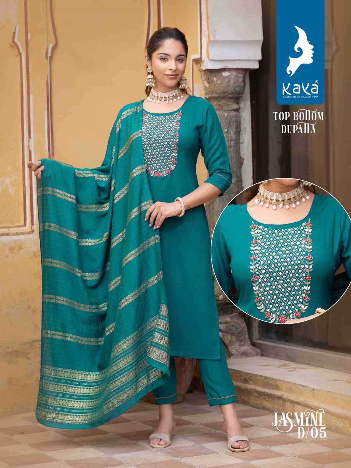 Jasmine By Kaya 01 To 06 Series Beautiful Festive Suits Colorful Stylish Fancy Casual Wear & Ethnic Wear Slub Silk Dresses At Wholesale Price