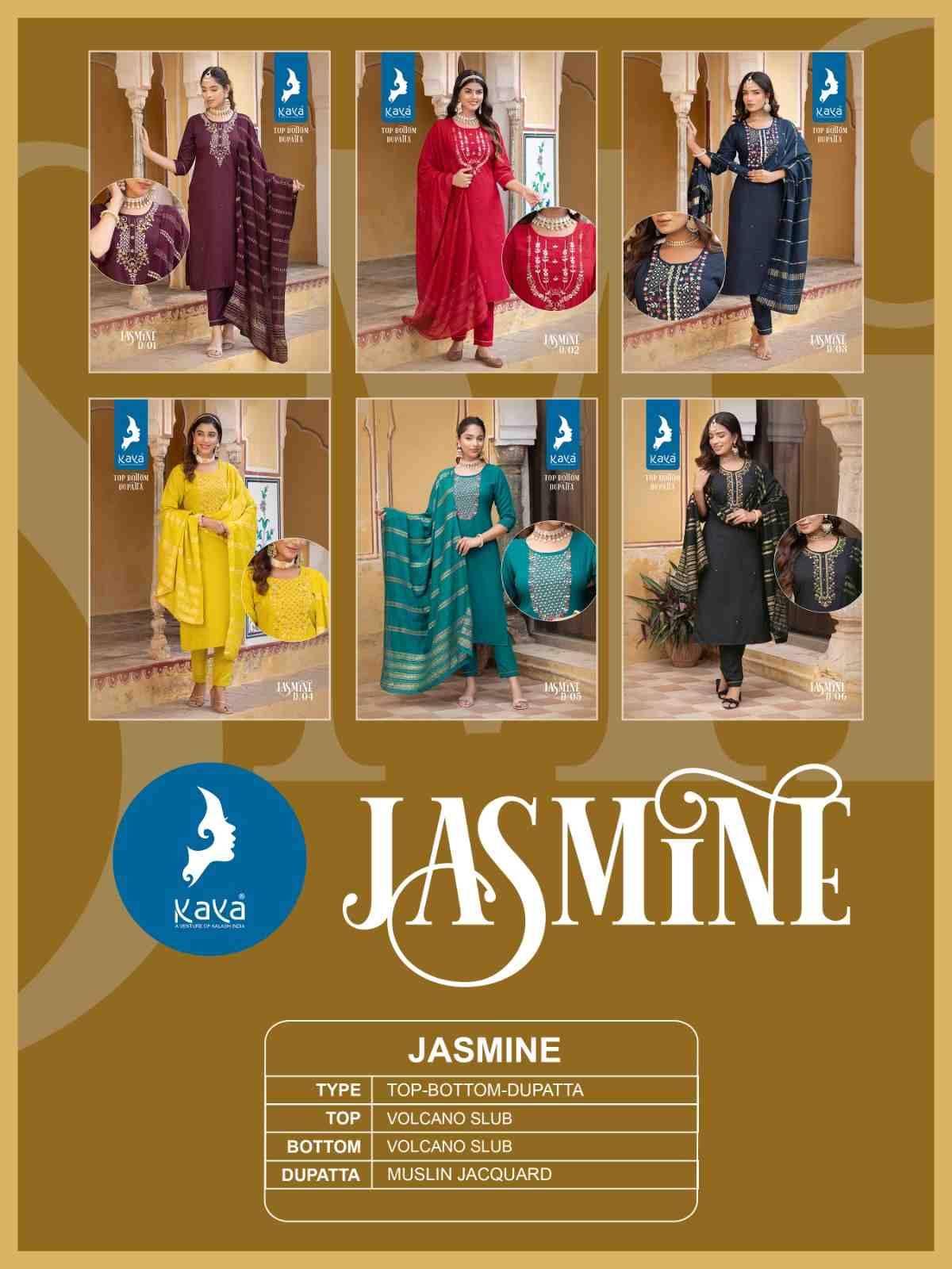 Jasmine By Kaya 01 To 06 Series Beautiful Festive Suits Colorful Stylish Fancy Casual Wear & Ethnic Wear Slub Silk Dresses At Wholesale Price
