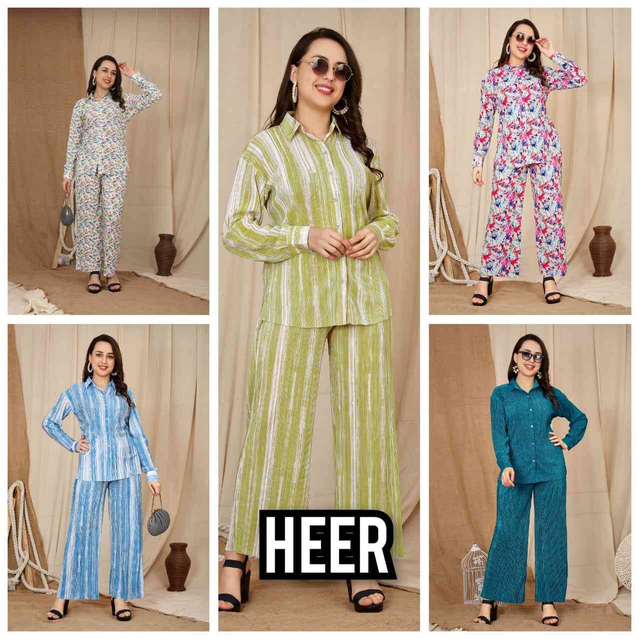 Heer By FF 01 To 05 Series Designer Stylish Fancy Colorful Beautiful Party Wear & Ethnic Wear Collection Lycra Digital Print Co-Ord Sets At Wholesale Price