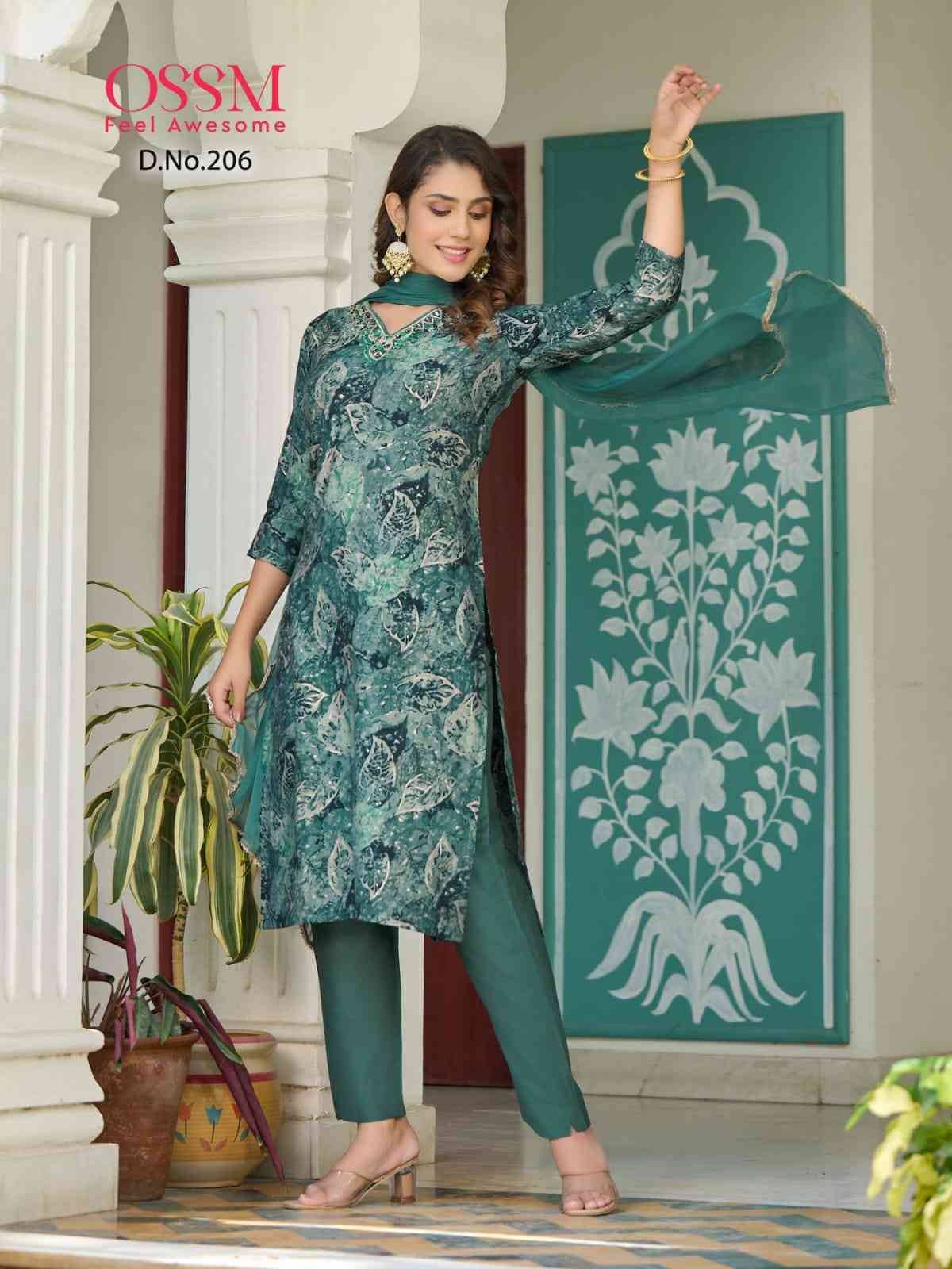 Muskan Vol-2 By Ossm 201 To 206 Series Beautiful Festive Suits Colorful Stylish Fancy Casual Wear & Ethnic Wear Modal Chanderi Print Dresses At Wholesale Price