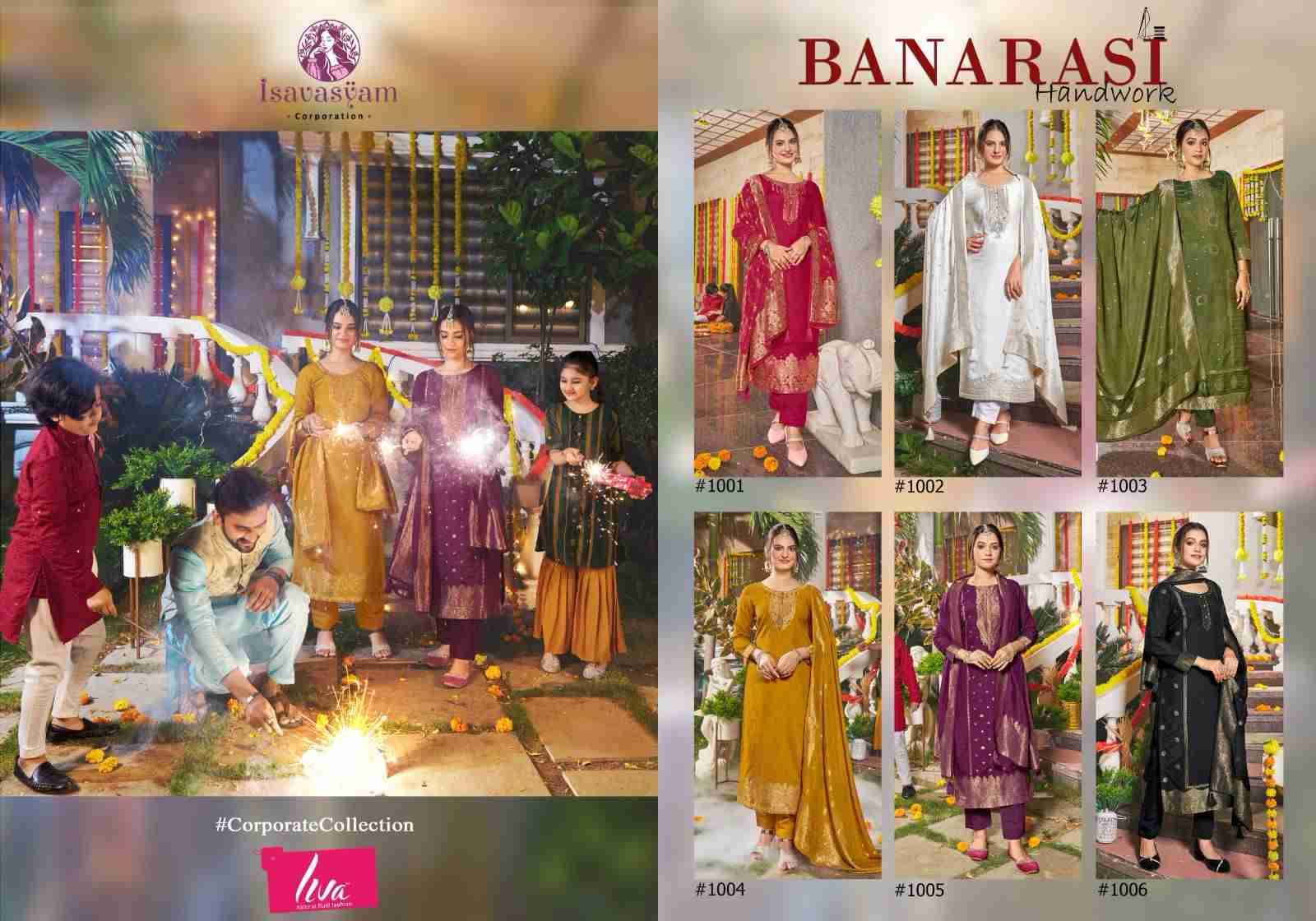 Banarasi Handwork By Isavasyam 1001 To 1006 Series Beautiful Festive Suits Colorful Stylish Fancy Casual Wear & Ethnic Wear Pure Viscose Dresses At Wholesale Price
