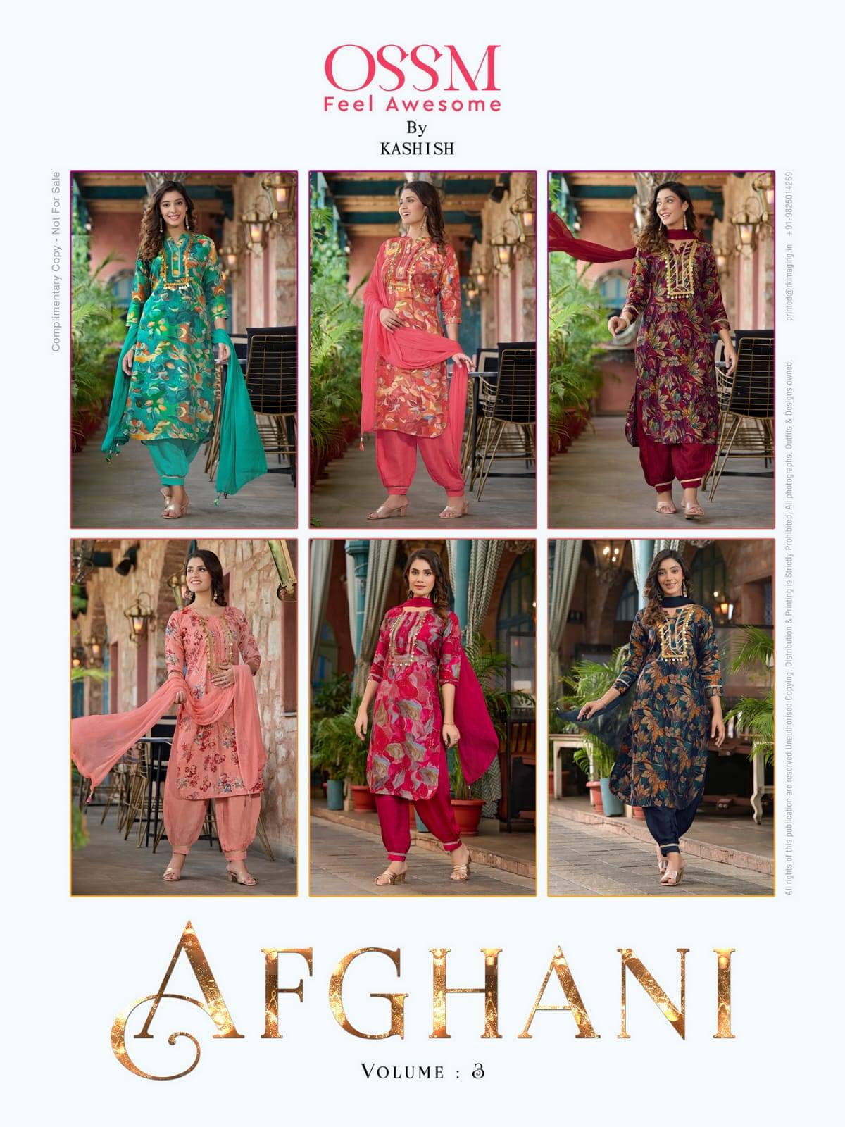 Afghani Vol-3 By Ossm 301 To 306 Series Festive Suits Beautiful Fancy Colorful Stylish Party Wear & Occasional Wear Modal Chanderi Print Dresses At Wholesale Price