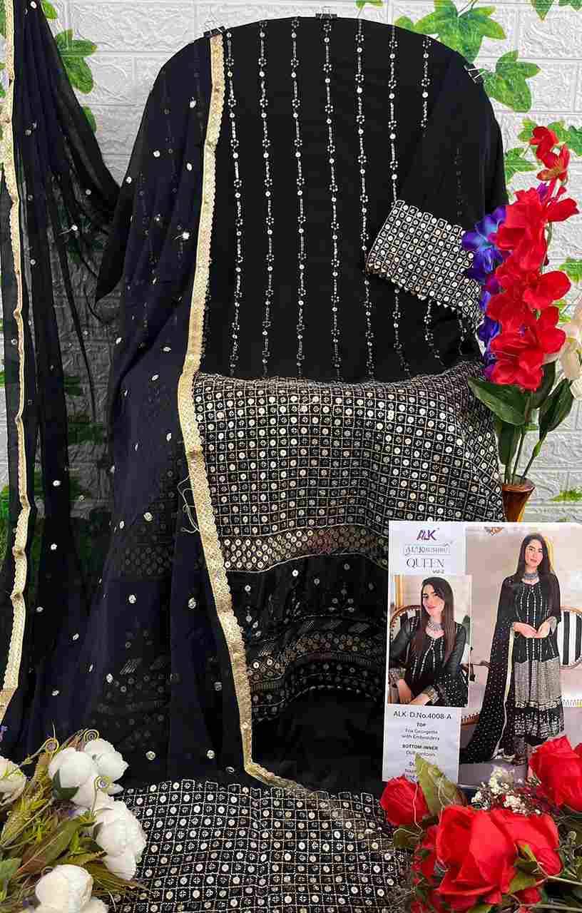 Al Khushbu Hit Design 4008-A By Al Khushbu Beautiful Pakistani Suits Colorful Stylish Fancy Casual Wear & Ethnic Wear Faux Georgette Embroidered Dresses At Wholesale Price