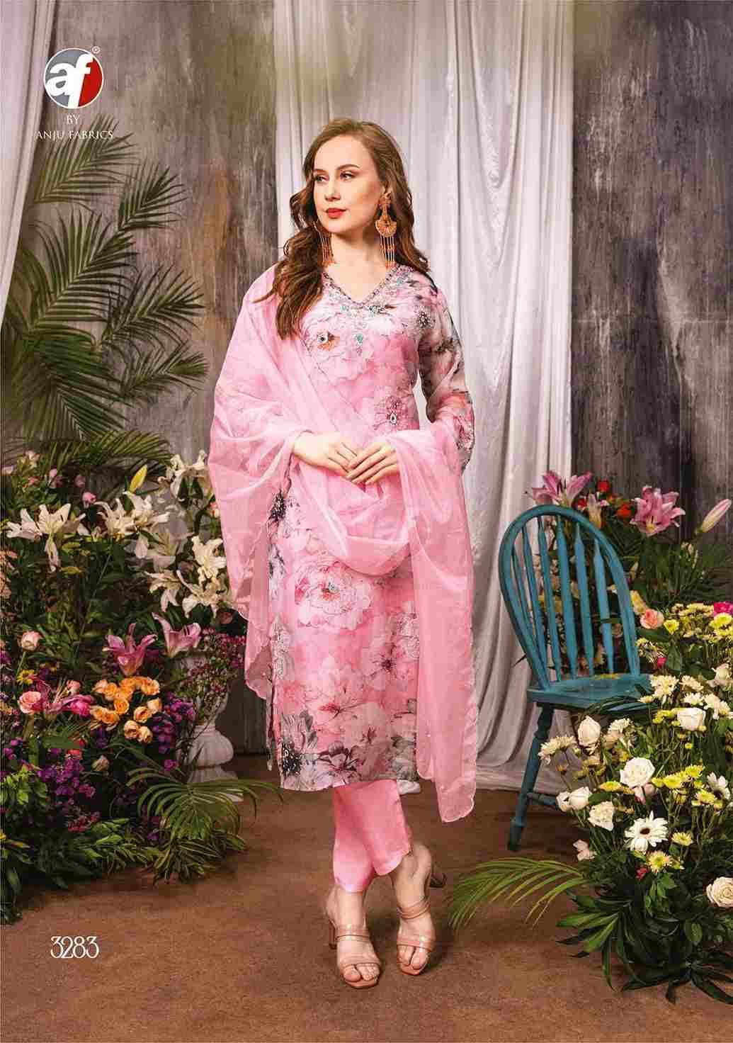 Nazar Vol-5 By Anju Fabrics 3281 To 3284 Series Beautiful Stylish Festive Suits Fancy Colorful Casual Wear & Ethnic Wear & Ready To Wear Pure Organza Print Dresses At Wholesale Price