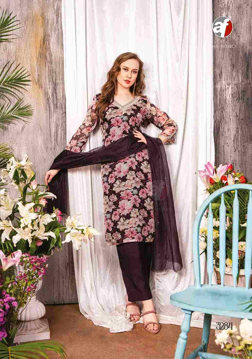 Nazar Vol-5 By Anju Fabrics 3281 To 3284 Series Beautiful Stylish Festive Suits Fancy Colorful Casual Wear & Ethnic Wear & Ready To Wear Pure Organza Print Dresses At Wholesale Price