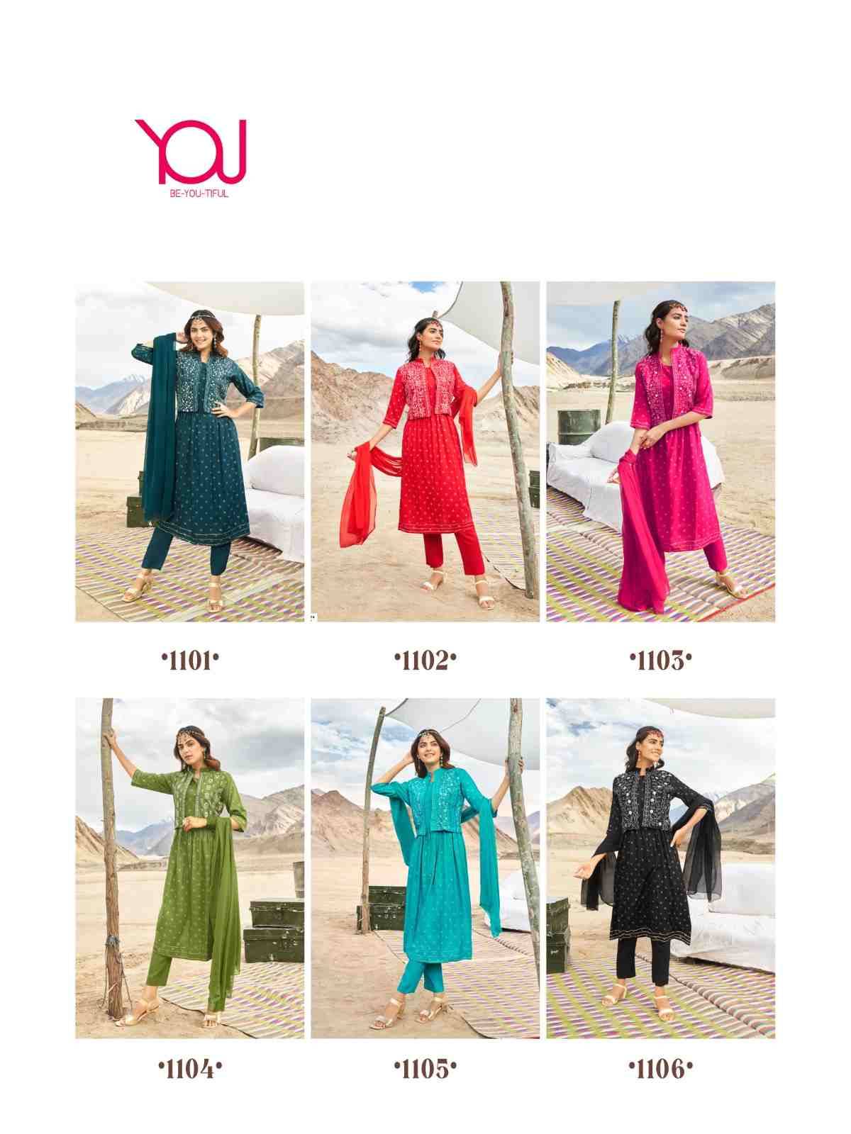 Preet By You 1101 To 1106 Series Beautiful Stylish Festive Suits Fancy Colorful Casual Wear & Ethnic Wear & Ready To Wear Pure Rayon Slub Embroidery Dresses At Wholesale Price