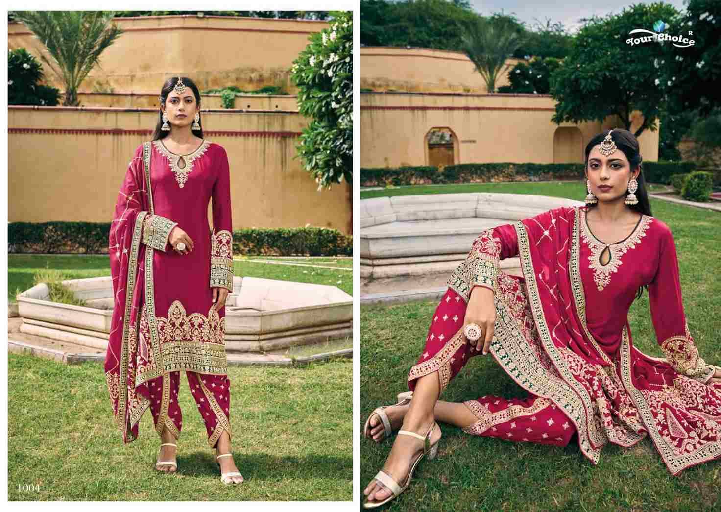 Panjabi Suit By Your Choice 1001 To 1004 Series Designer Festive Suits Collection Beautiful Stylish Fancy Colorful Party Wear & Occasional Wear Heavy Chinnon Dresses At Wholesale Price