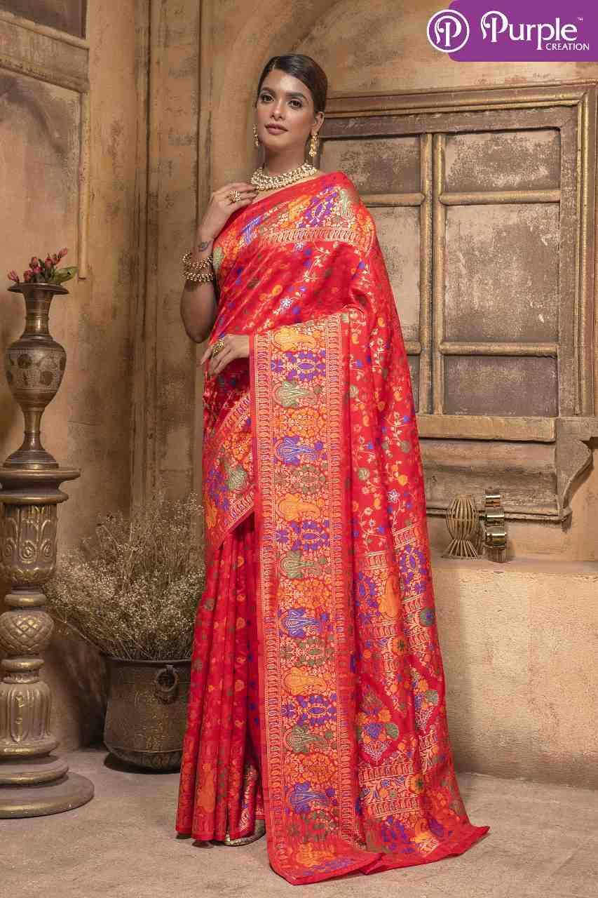 Zari Vol-9 By Purple Creation 01 To 04 Series Indian Traditional Wear Collection Beautiful Stylish Fancy Colorful Party Wear & Occasional Wear Banarasi Silk Sarees At Wholesale Price