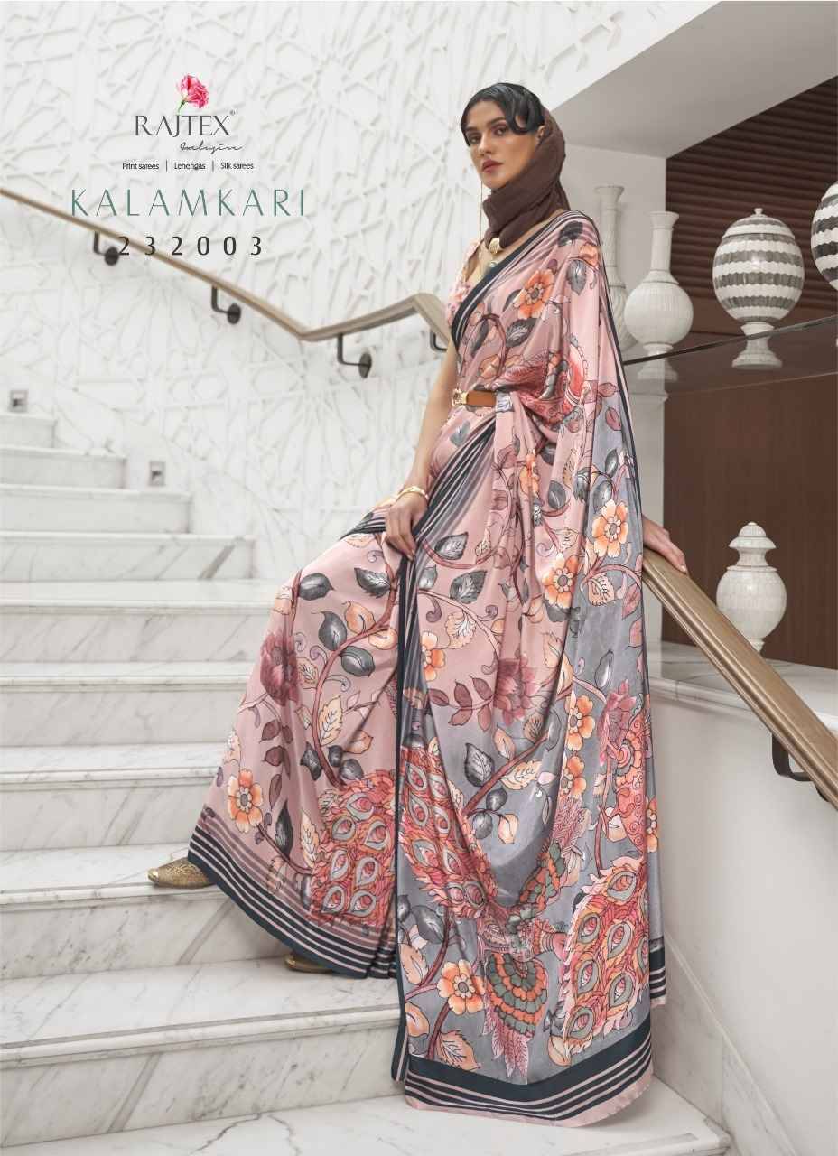 Kalamkari By Raj Tex 232001 To 232011 Series Indian Traditional Wear Collection Beautiful Stylish Fancy Colorful Party Wear & Occasional Wear Crepe Silk Sarees At Wholesale Price