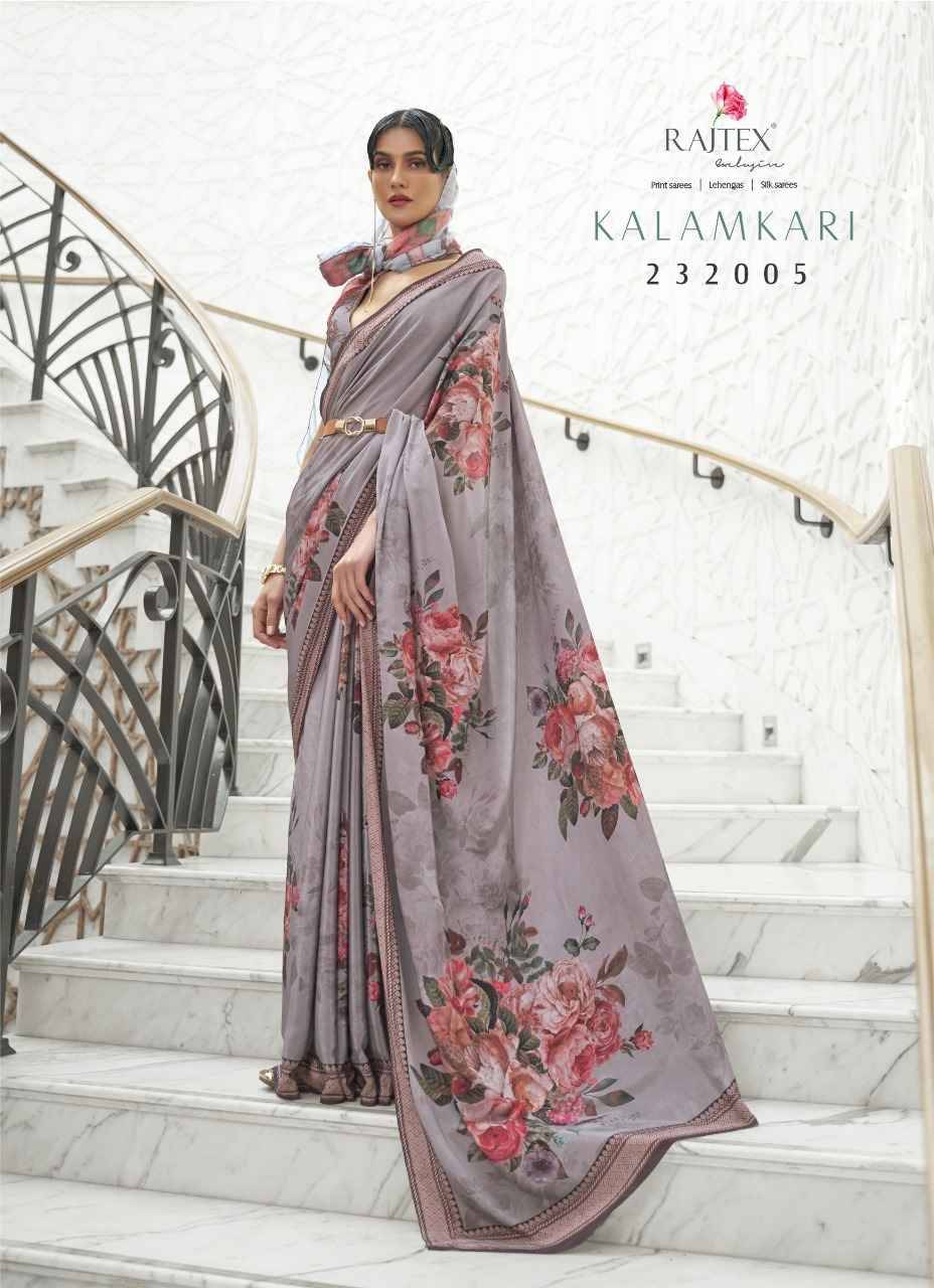 Kalamkari By Raj Tex 232001 To 232011 Series Indian Traditional Wear Collection Beautiful Stylish Fancy Colorful Party Wear & Occasional Wear Crepe Silk Sarees At Wholesale Price