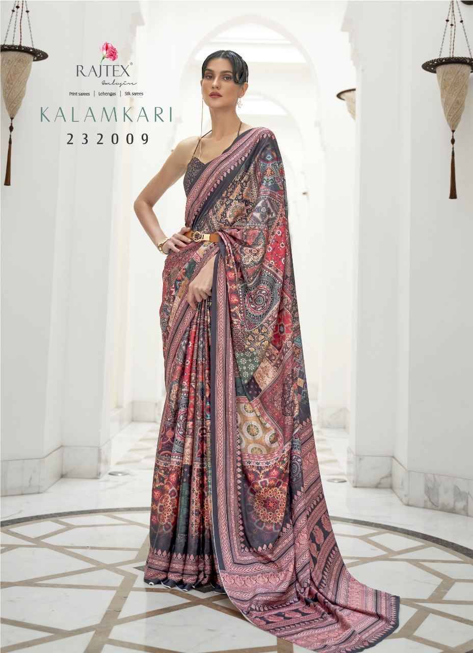 Kalamkari By Raj Tex 232001 To 232011 Series Indian Traditional Wear Collection Beautiful Stylish Fancy Colorful Party Wear & Occasional Wear Crepe Silk Sarees At Wholesale Price